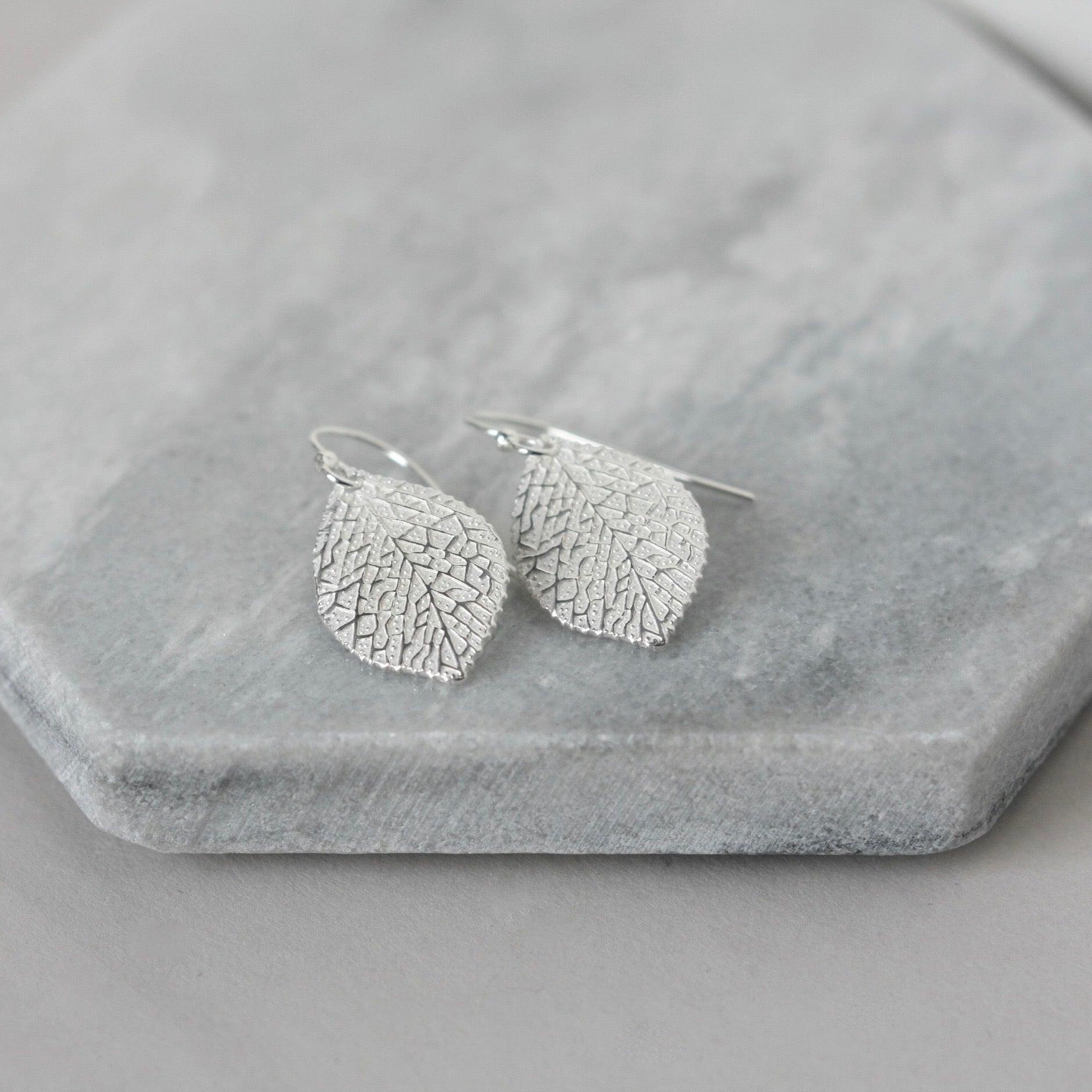Sterling Silver Leaf Earrings