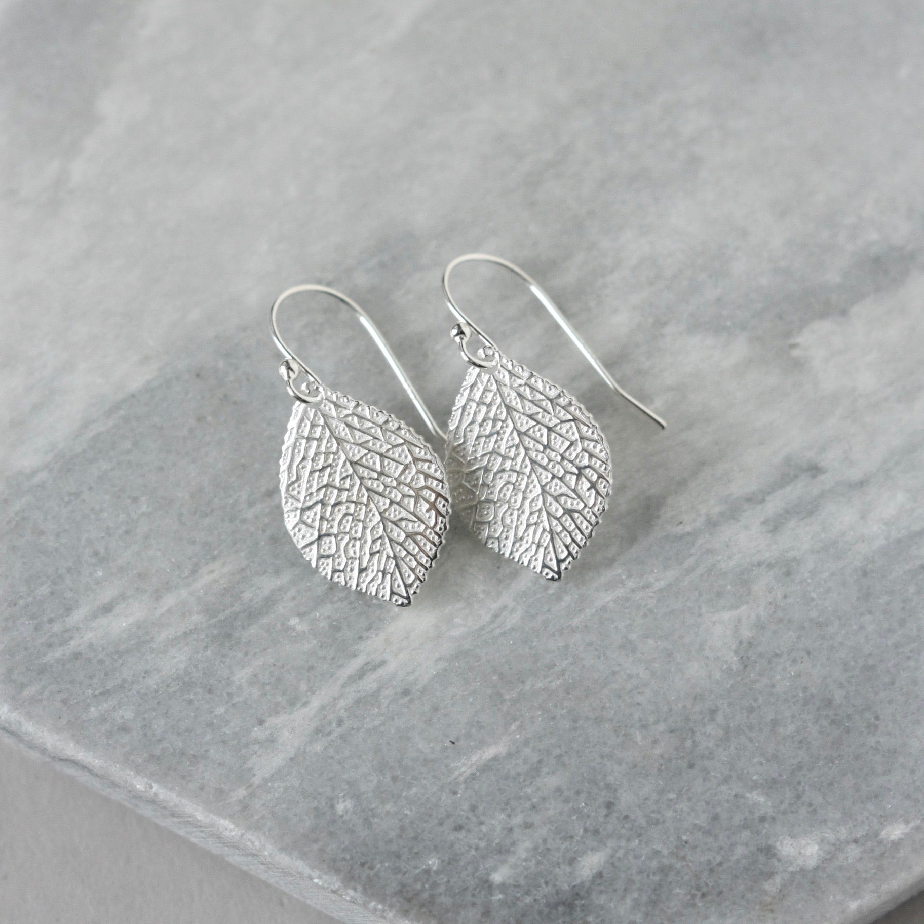Sterling Silver Leaf Earrings