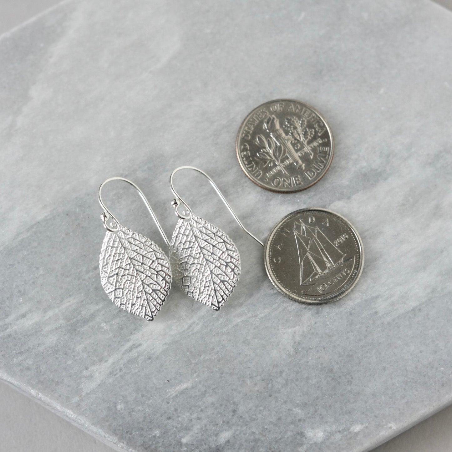 Sterling Silver Leaf Earrings