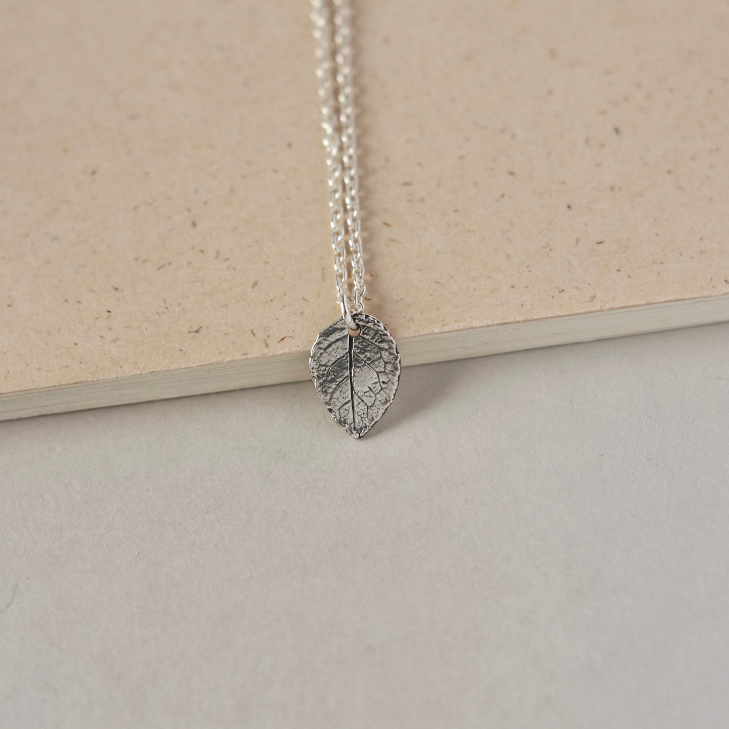 Minimalist Dainty Sterling Silver Leaf Necklace