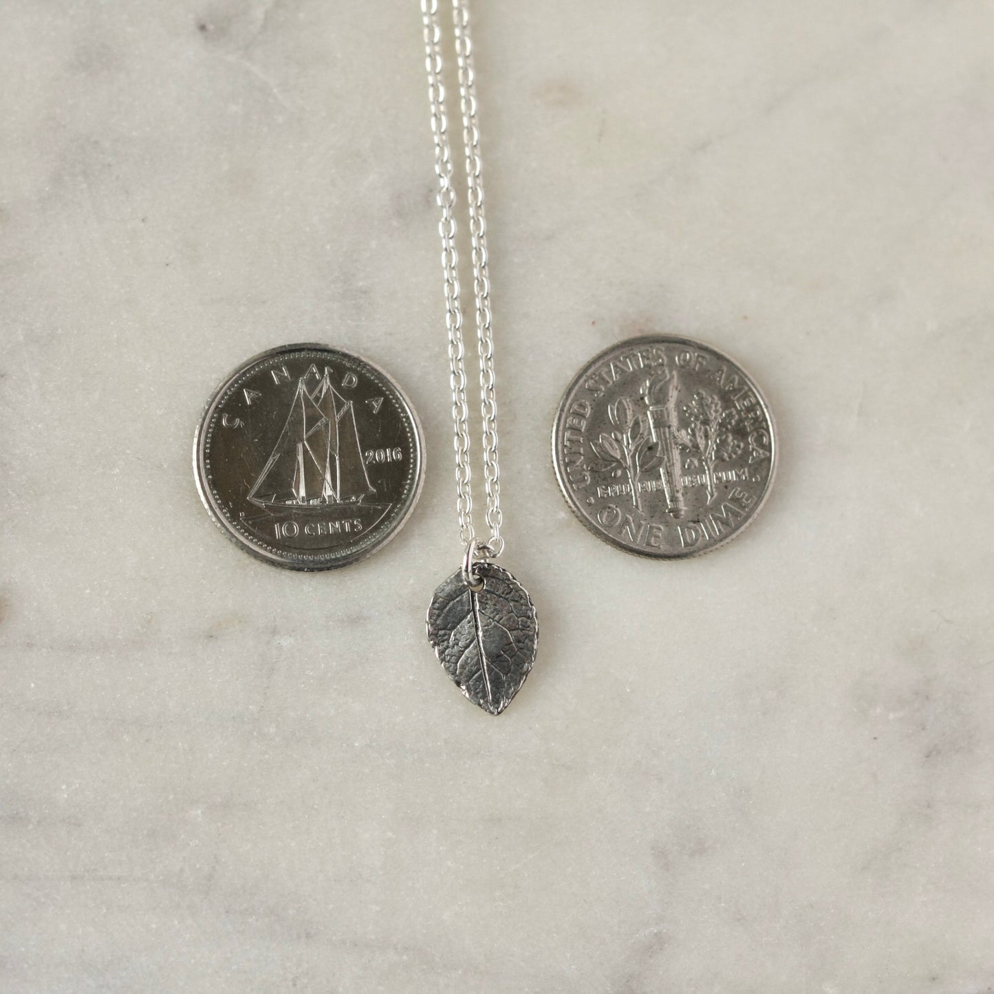 Minimalist Dainty Sterling Silver Leaf Necklace
