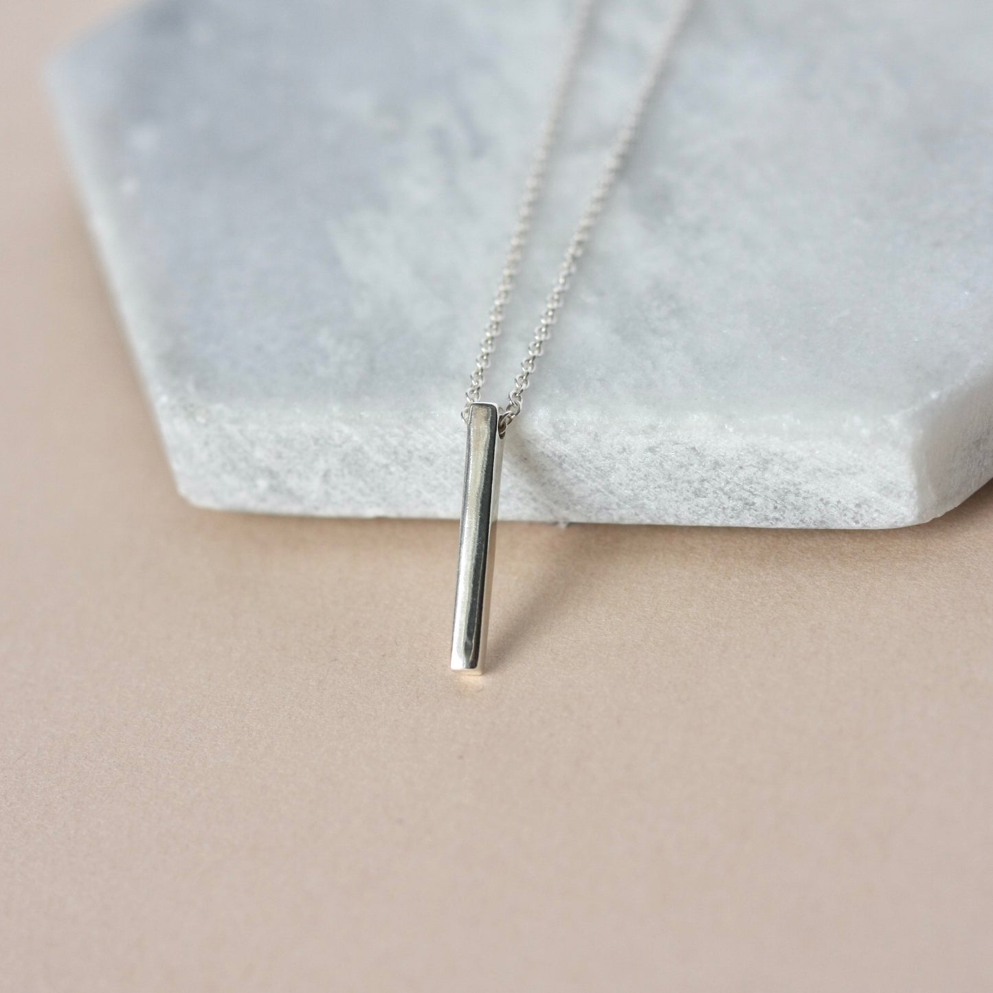Minimalist Sterling Silver Bar Necklace