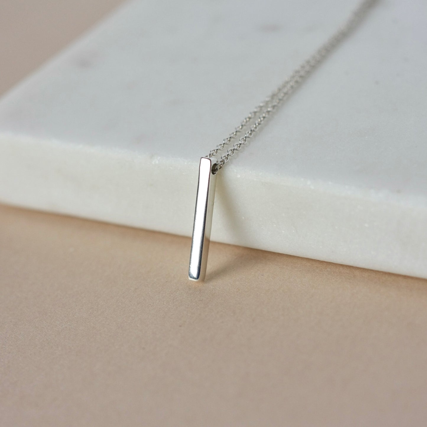 Minimalist Sterling Silver Bar Necklace