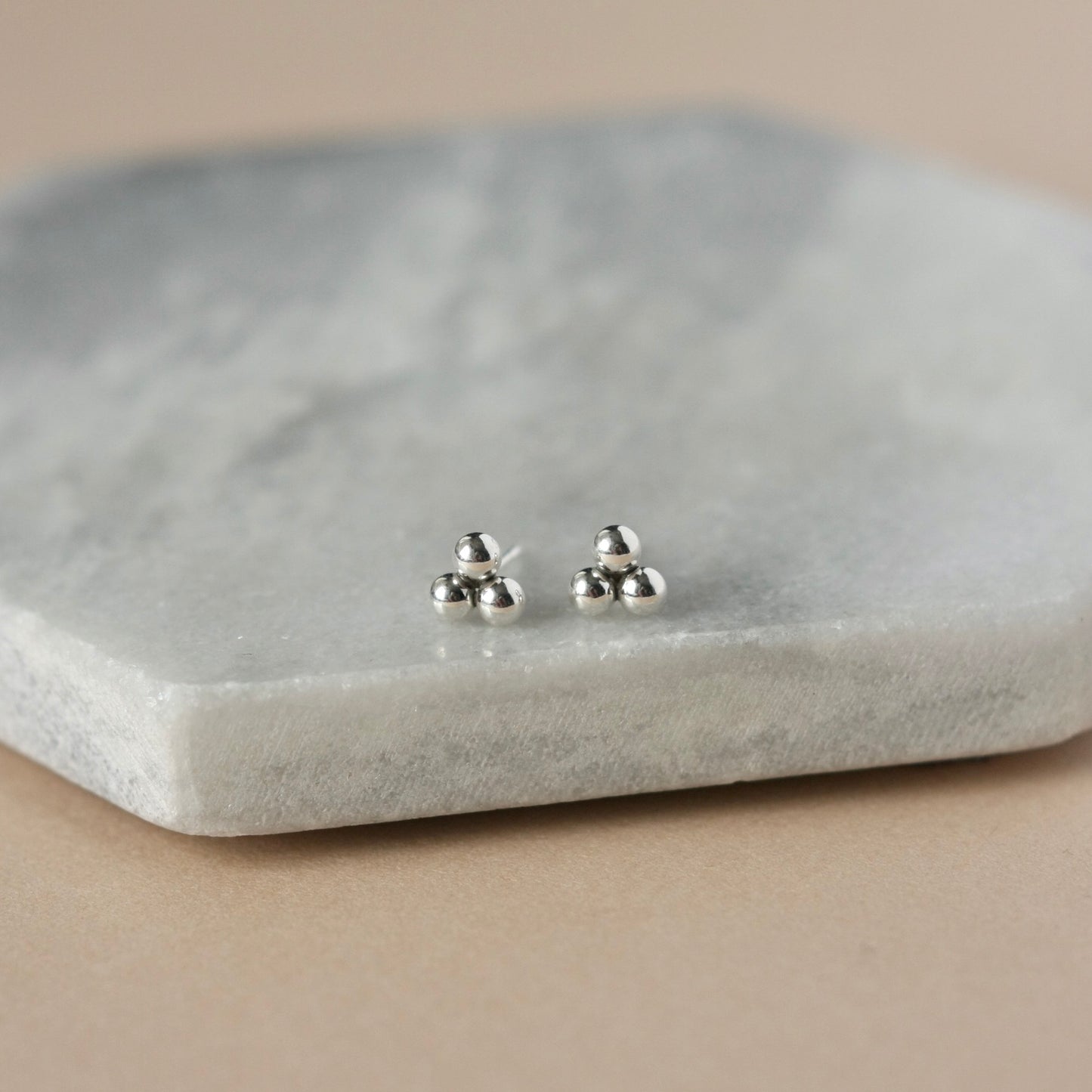 Minimalist Dainty Sterling Silver Dot Stud Earrings