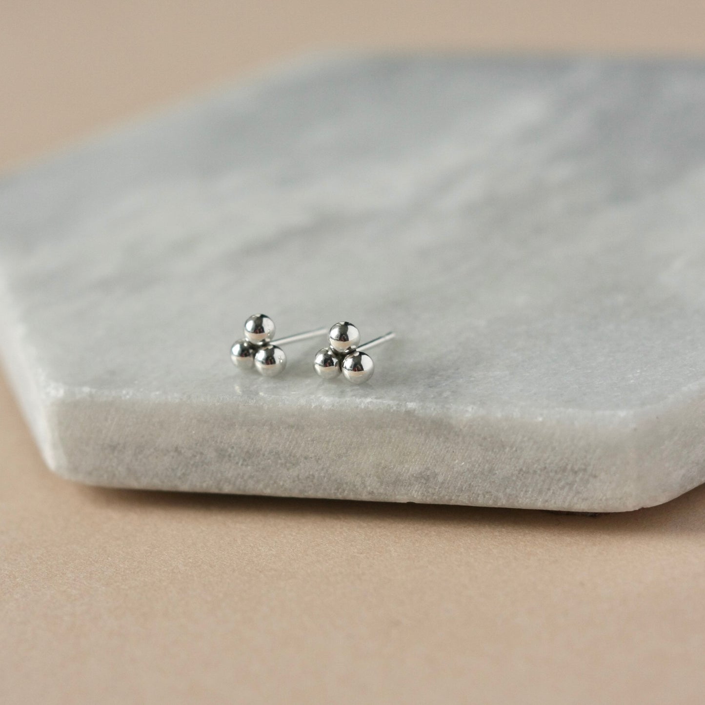 Minimalist Dainty Sterling Silver Dot Stud Earrings