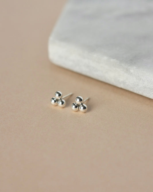 Minimalist Dainty Sterling Silver Dot Stud Earrings