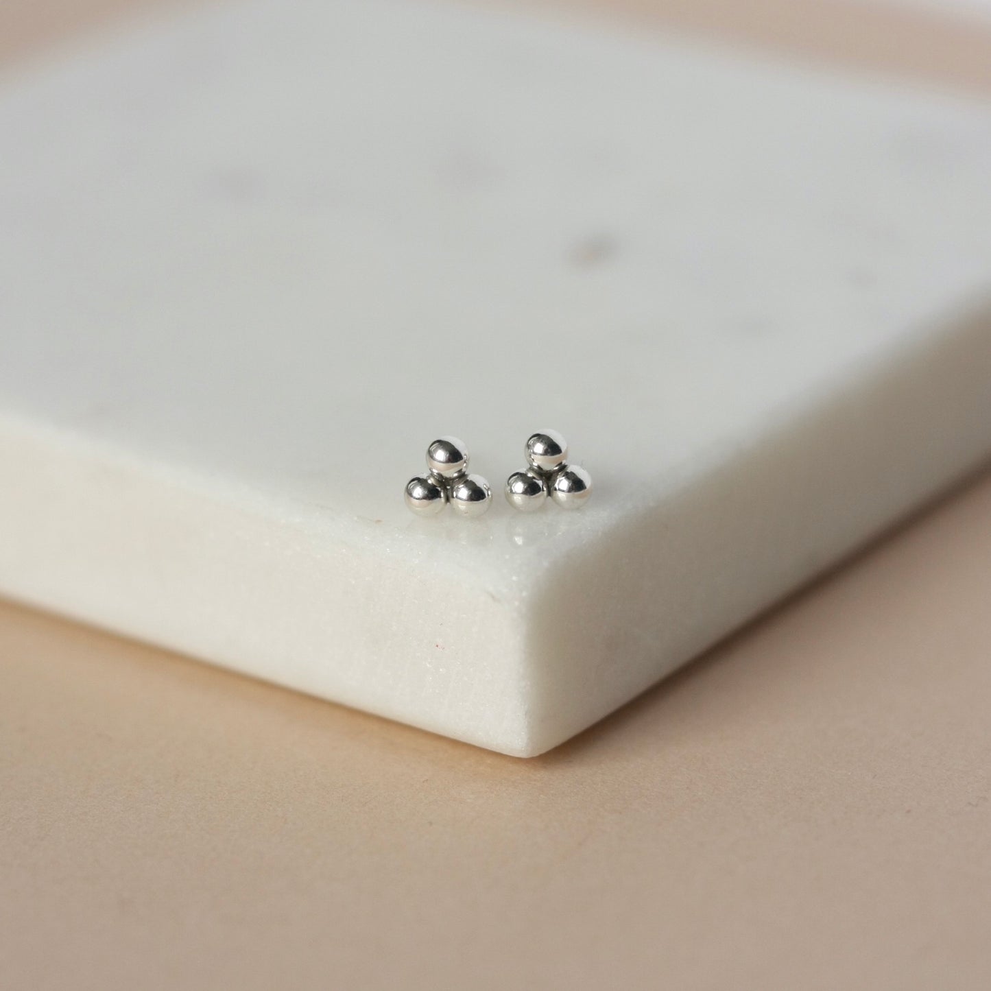 Minimalist Dainty Sterling Silver Dot Stud Earrings