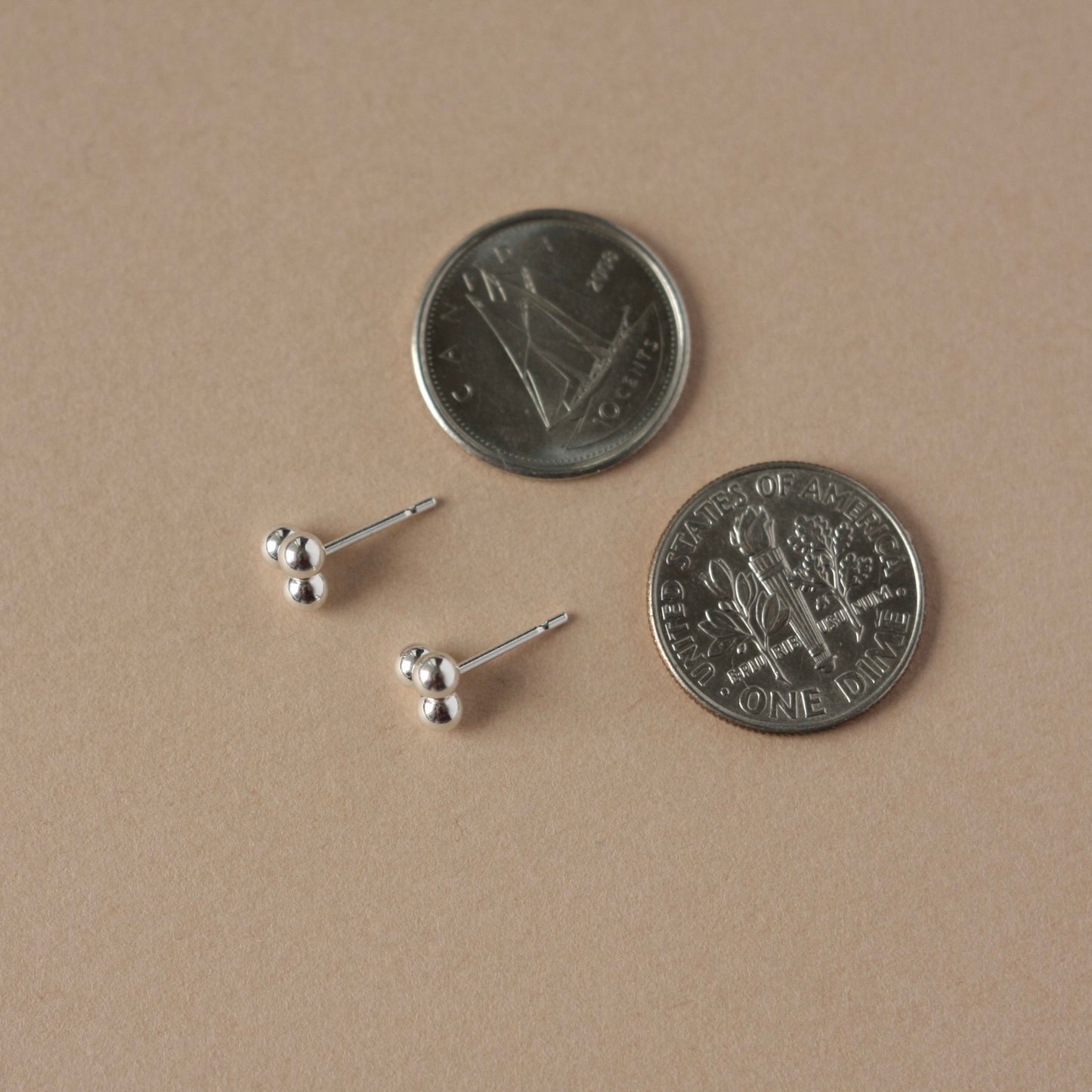 Minimalist Dainty Sterling Silver Dot Stud Earrings
