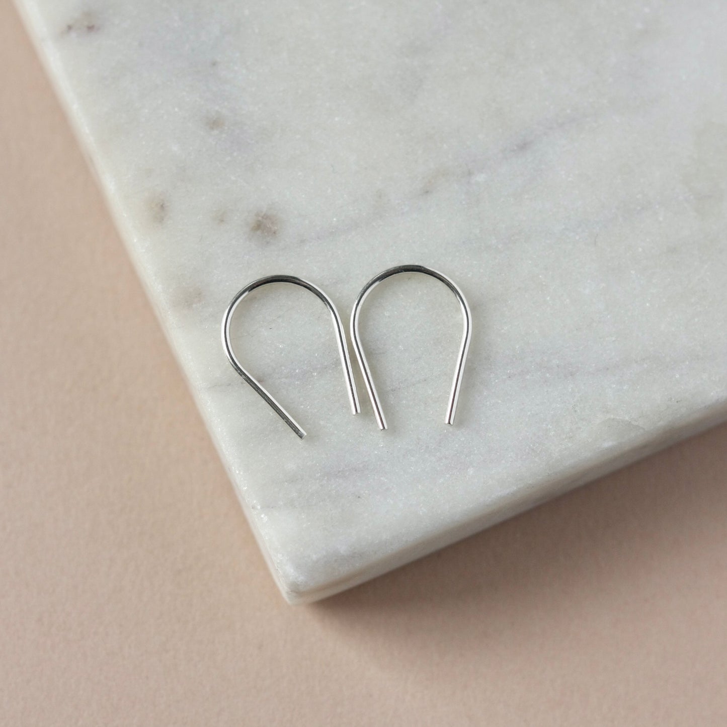 Small Minimalist Sterling Silver Horseshoe Hoops