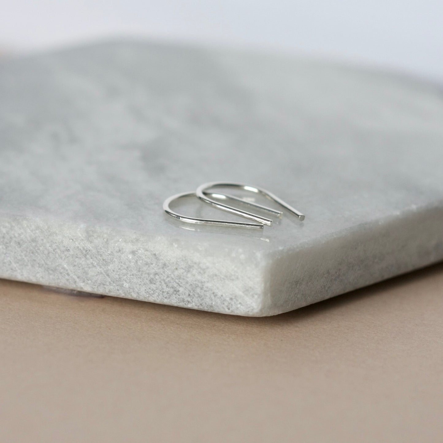 Small Minimalist Sterling Silver Horseshoe Hoops
