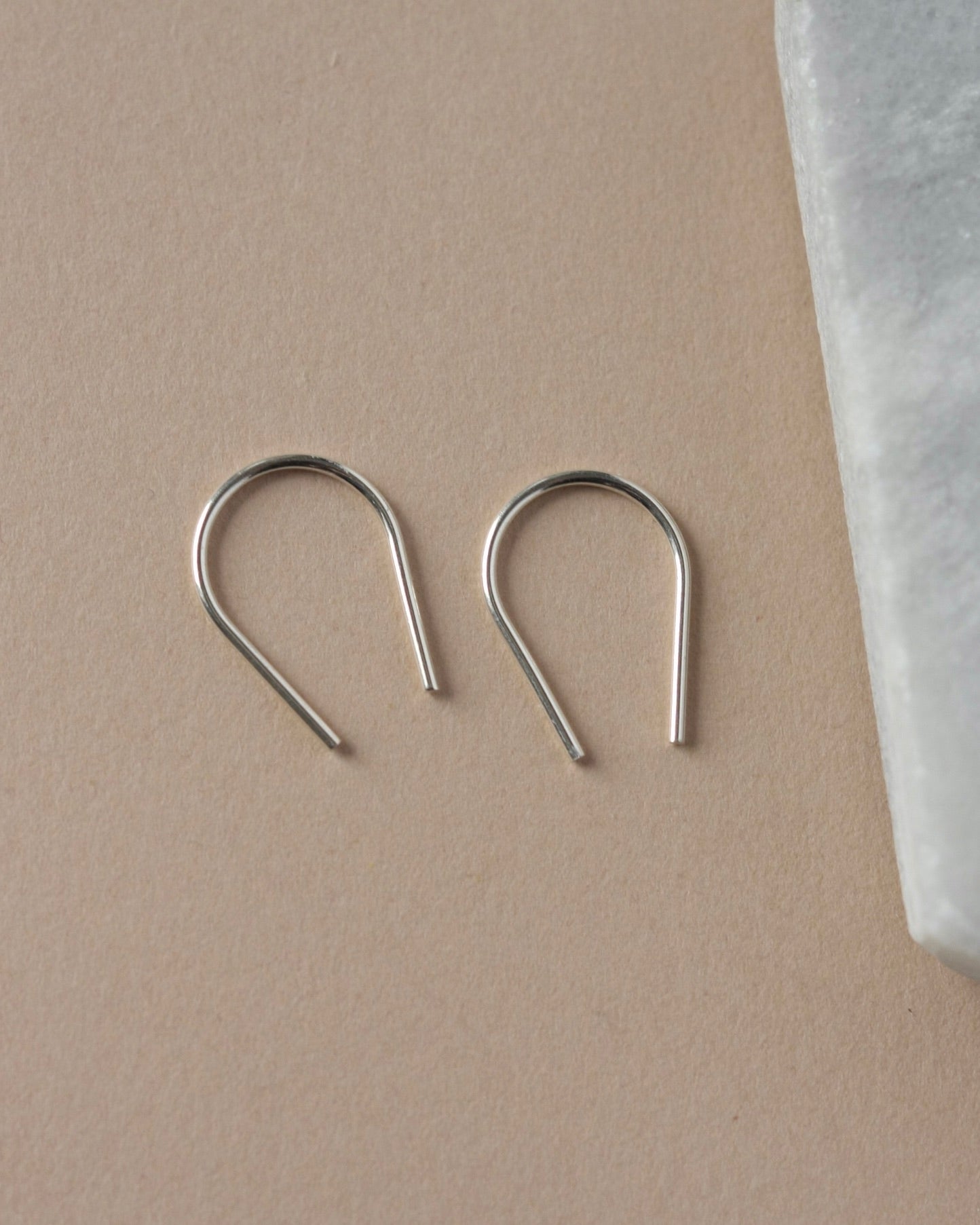 Small Minimalist Sterling Silver Horseshoe Hoops