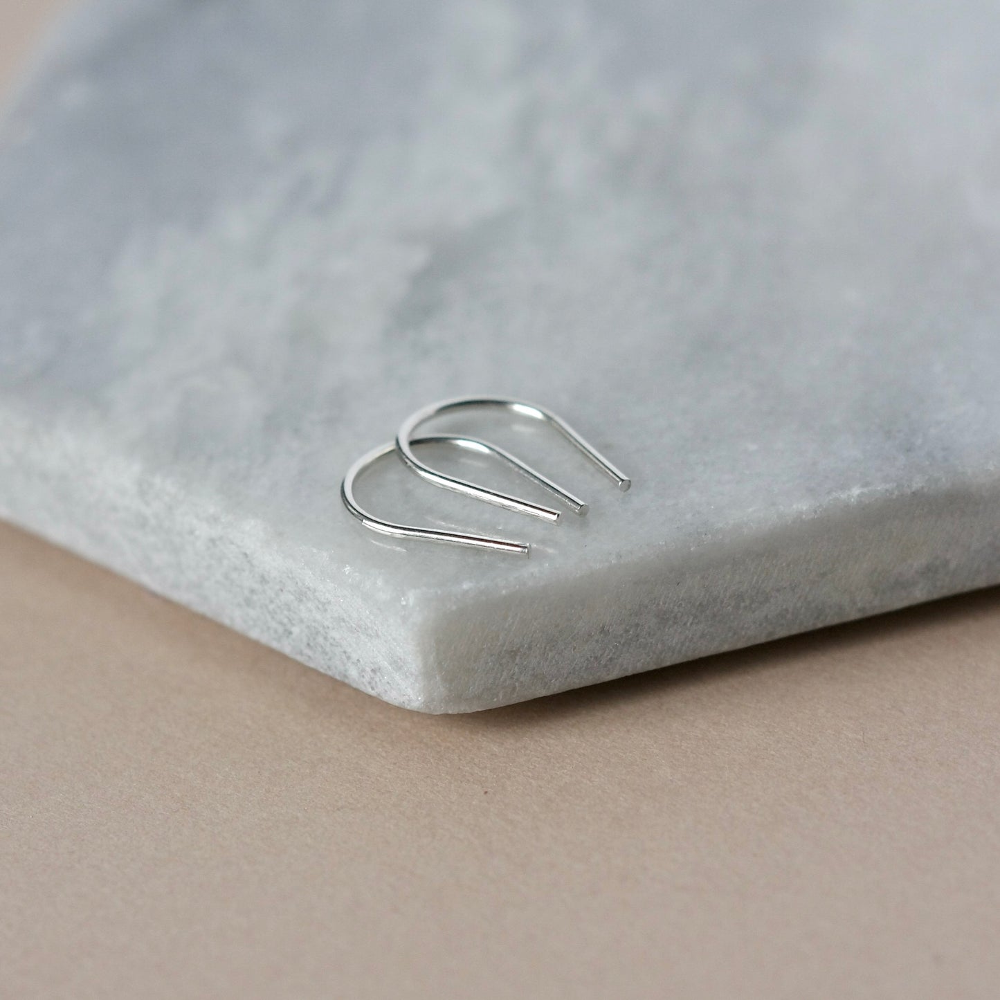 Small Minimalist Sterling Silver Horseshoe Hoops