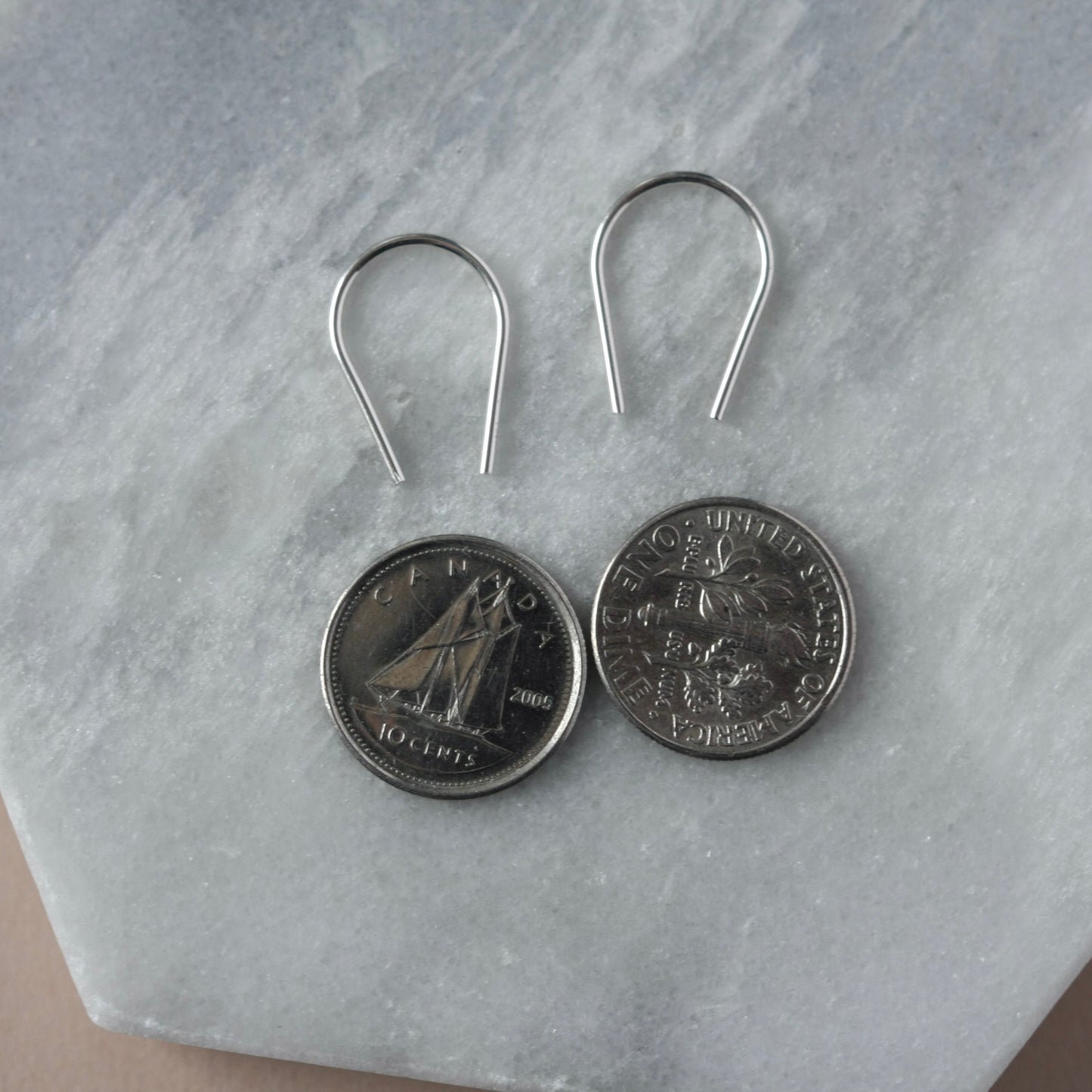 Small Minimalist Sterling Silver Horseshoe Hoops