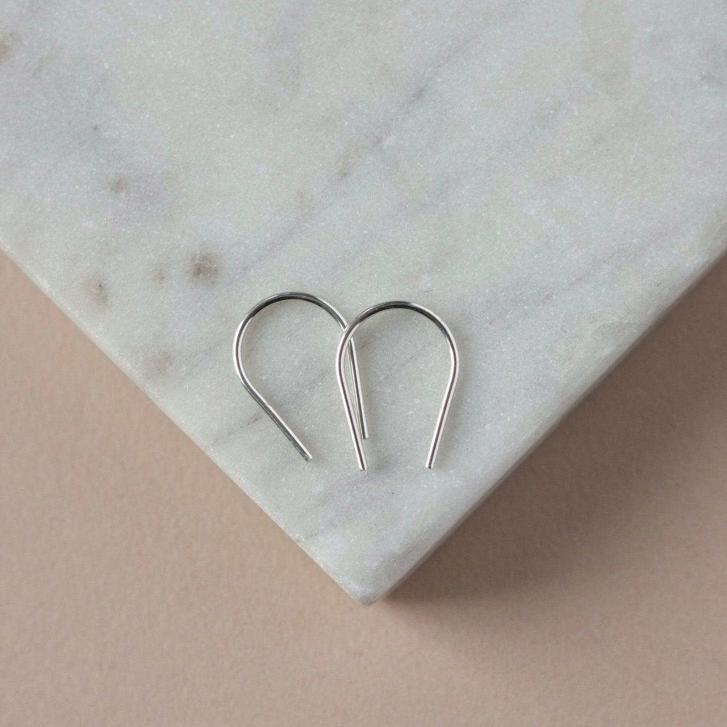 Small Minimalist Sterling Silver Horseshoe Hoops