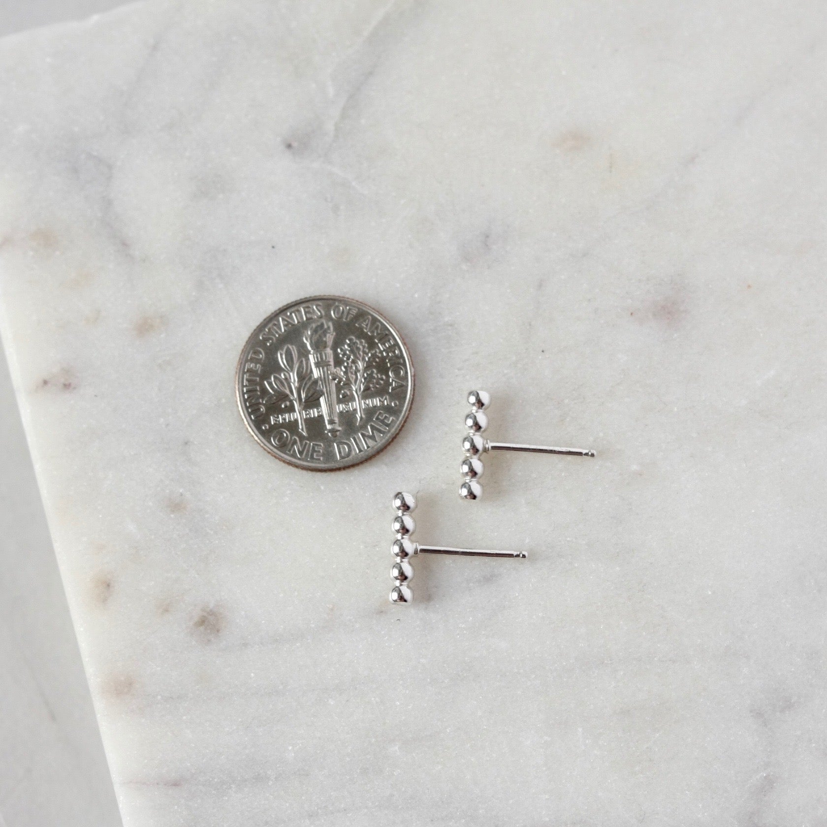 Dainty Silver Line Earrings