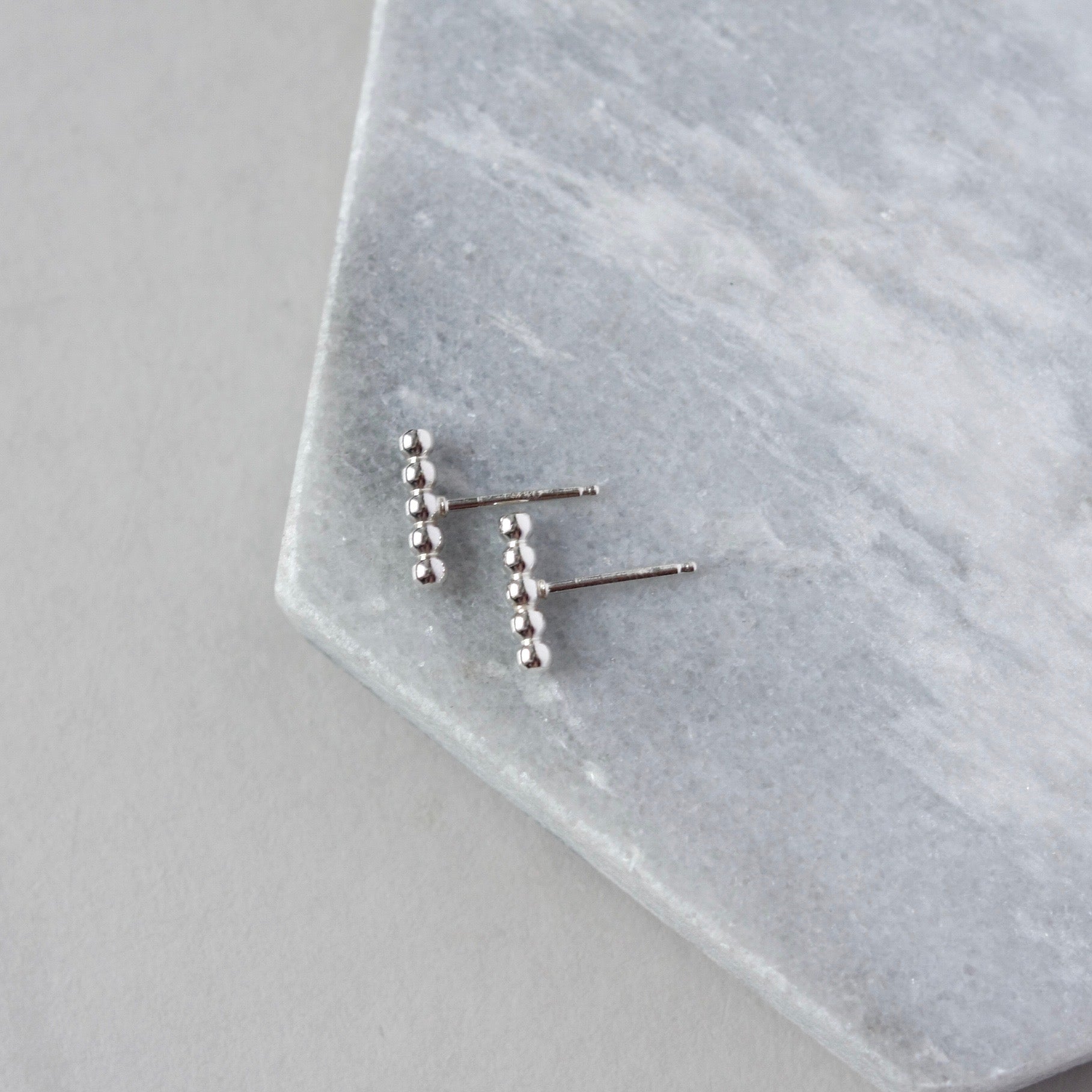 Modern Silver Stud Earrings