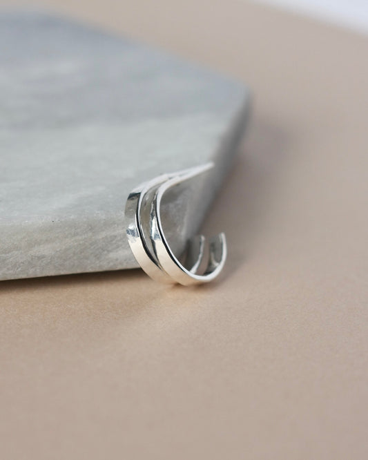 Hammered Sterling Silver Hoop Earrings