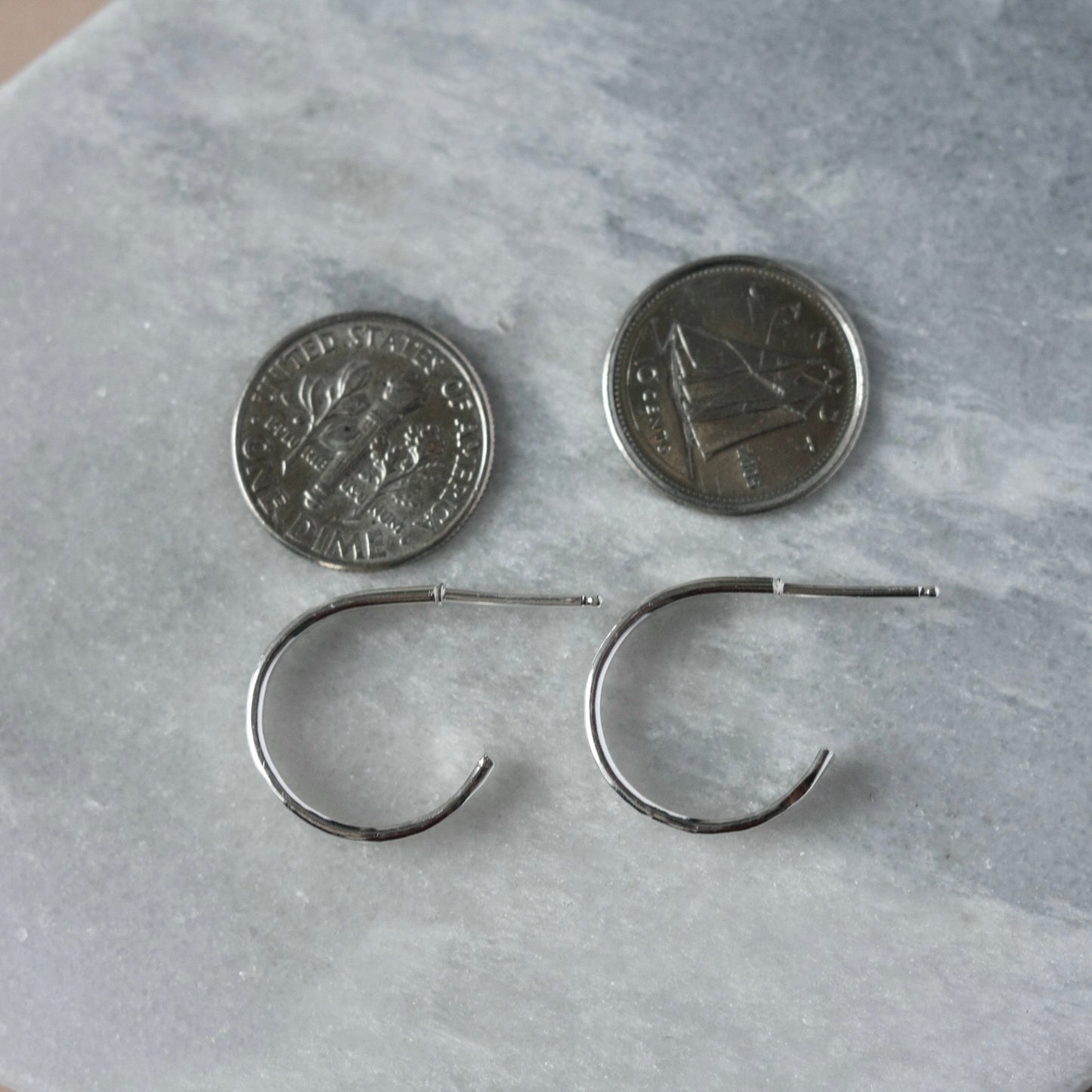 Hammered Sterling Silver Hoop Earrings