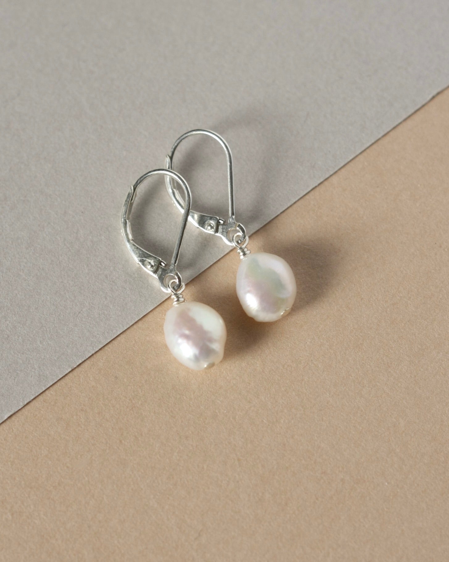 Silver Baroque Pearl Earrings