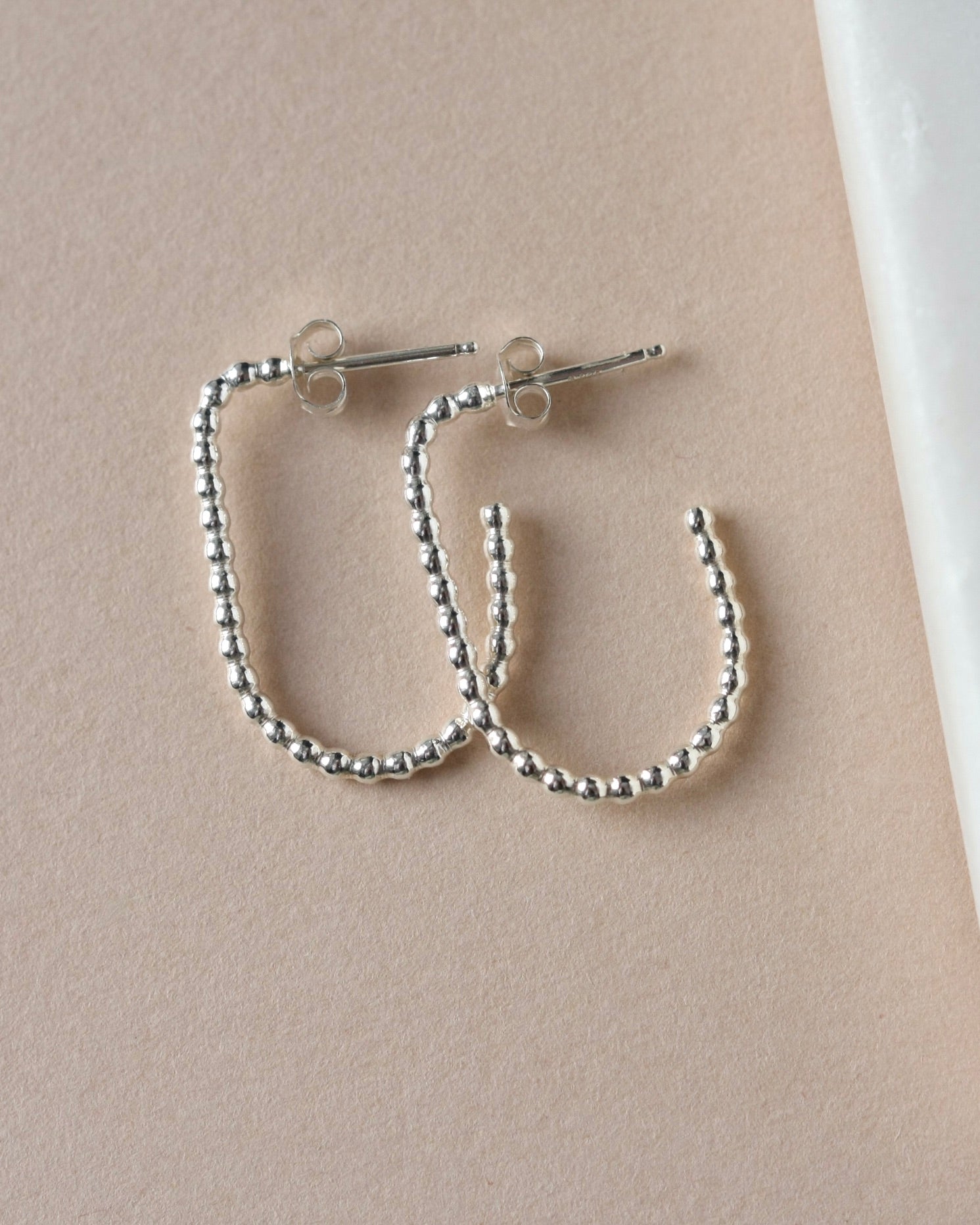 Silver Oval Hoop Earrings
