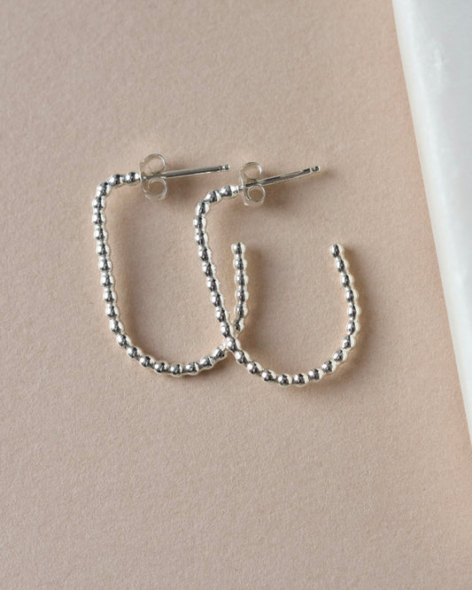 Silver Oval Hoop Earrings