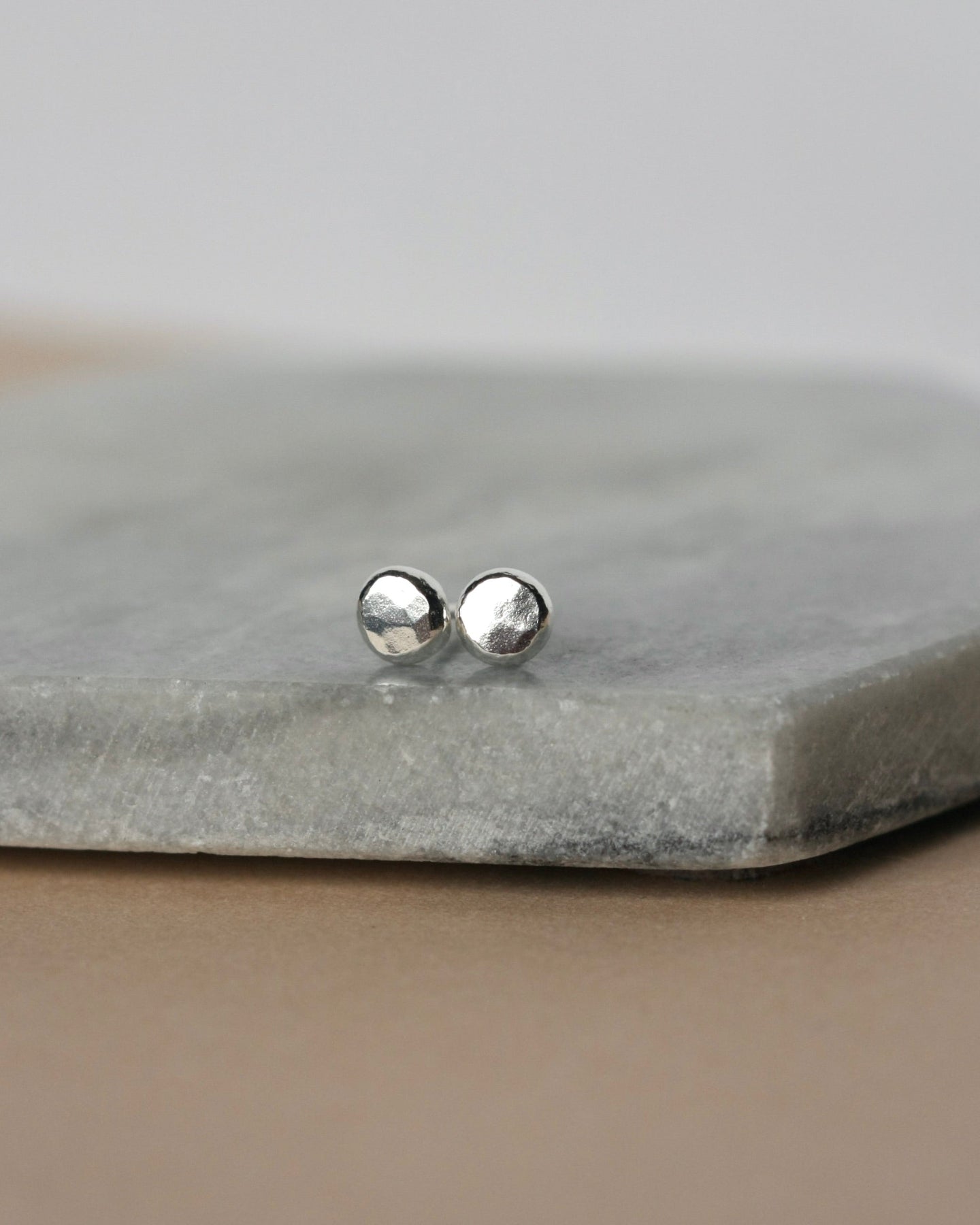 Small Fine Silver Pebble Studs
