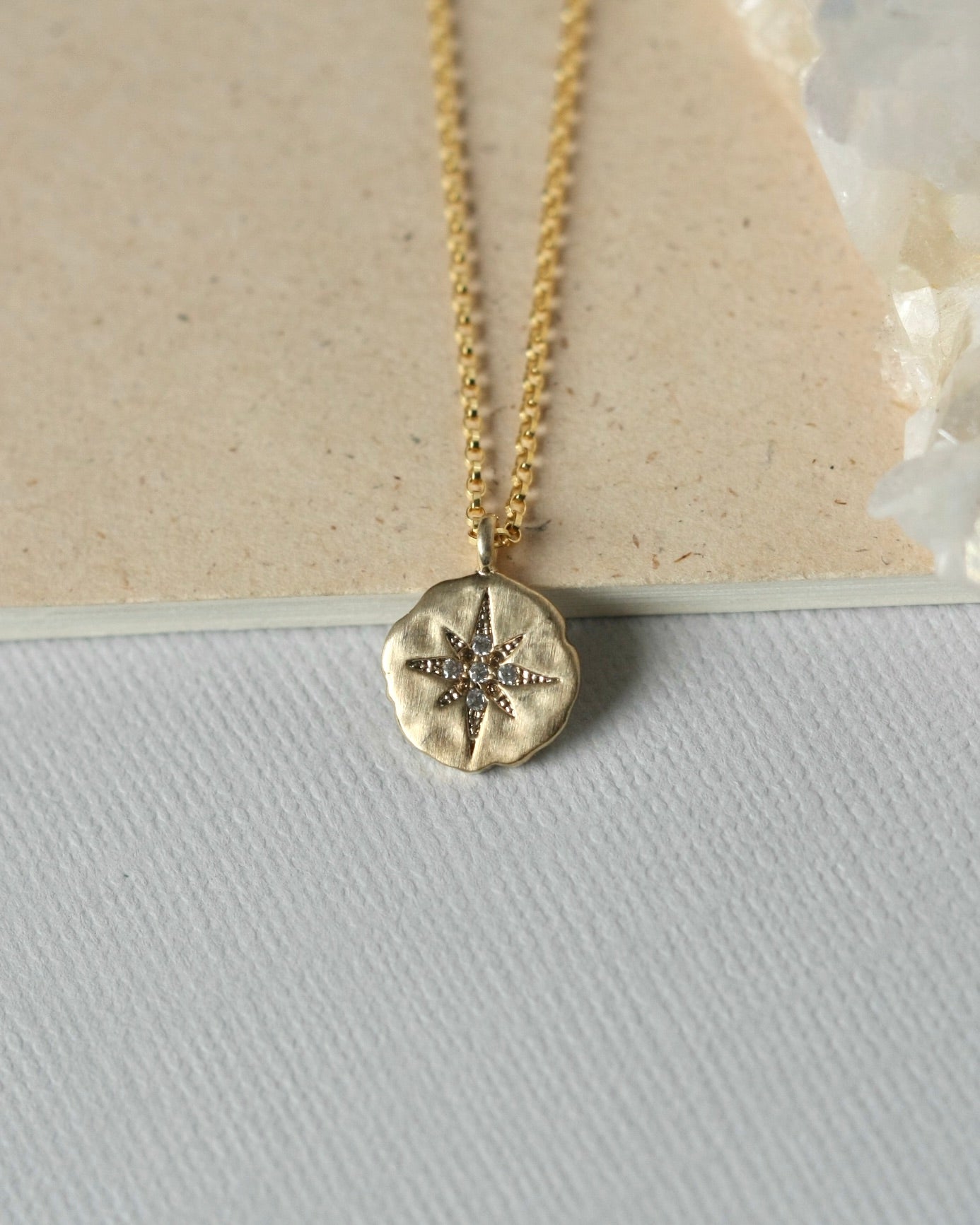 Gold North Star Charm Necklace