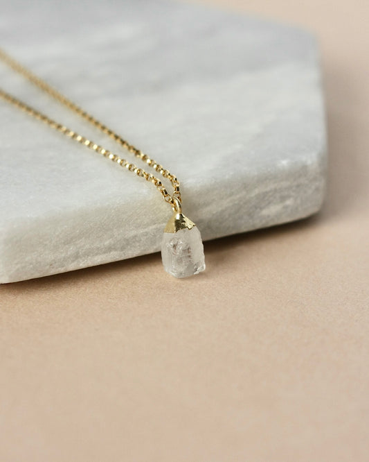 Gold Quartz Nugget Necklace