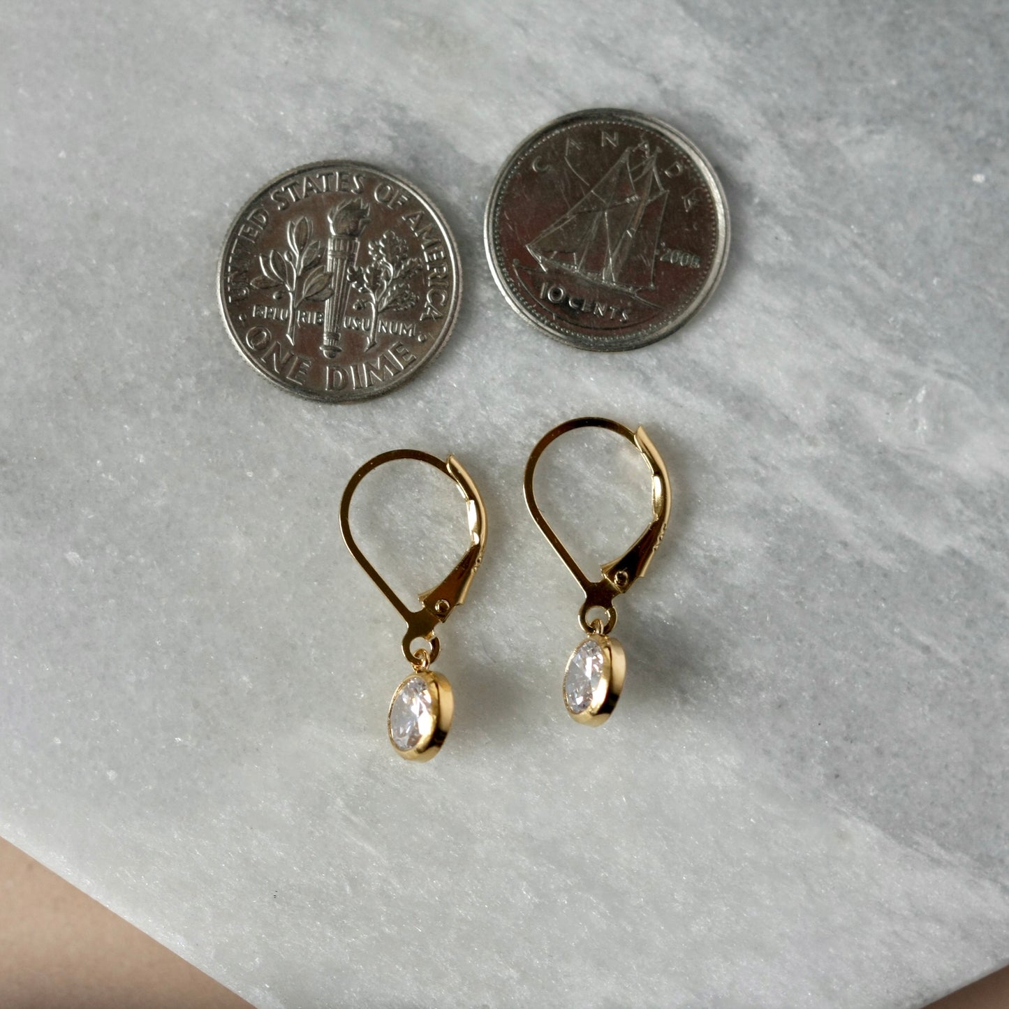 Gold Cubic Zirconia Dangle Earrings