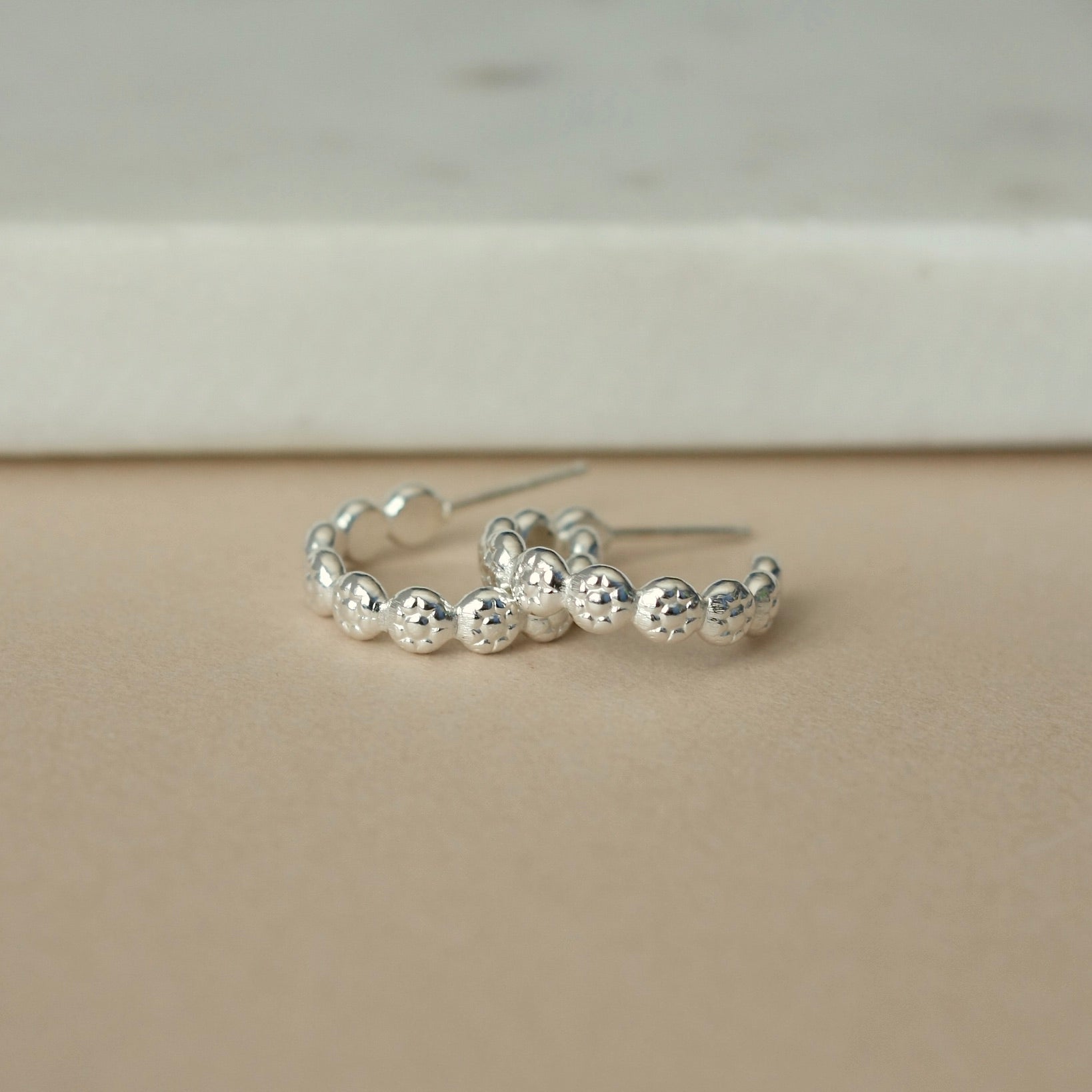 Sterling Silver Flower Hoop Earrings