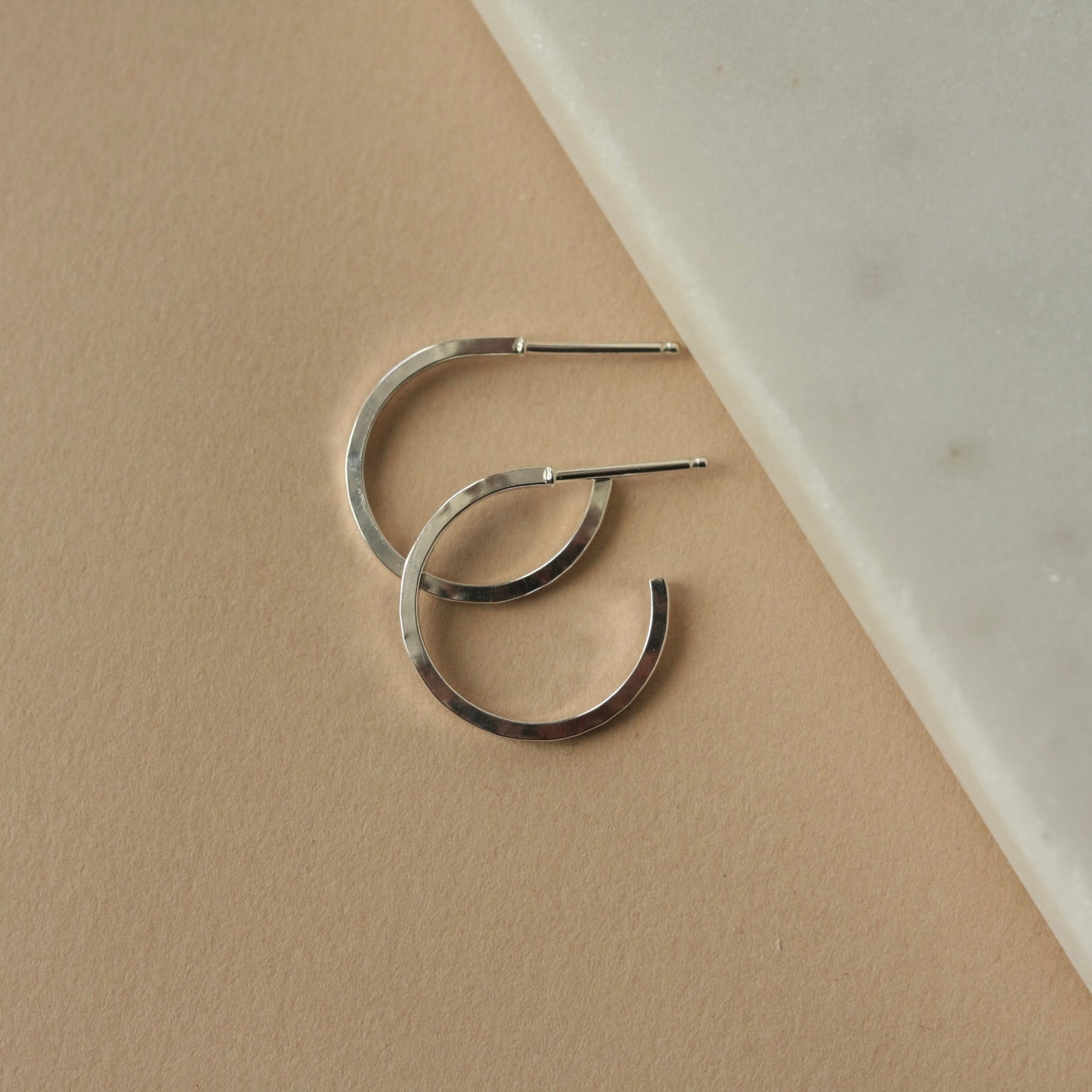 Thin Sterling Silver Hoop Earrings