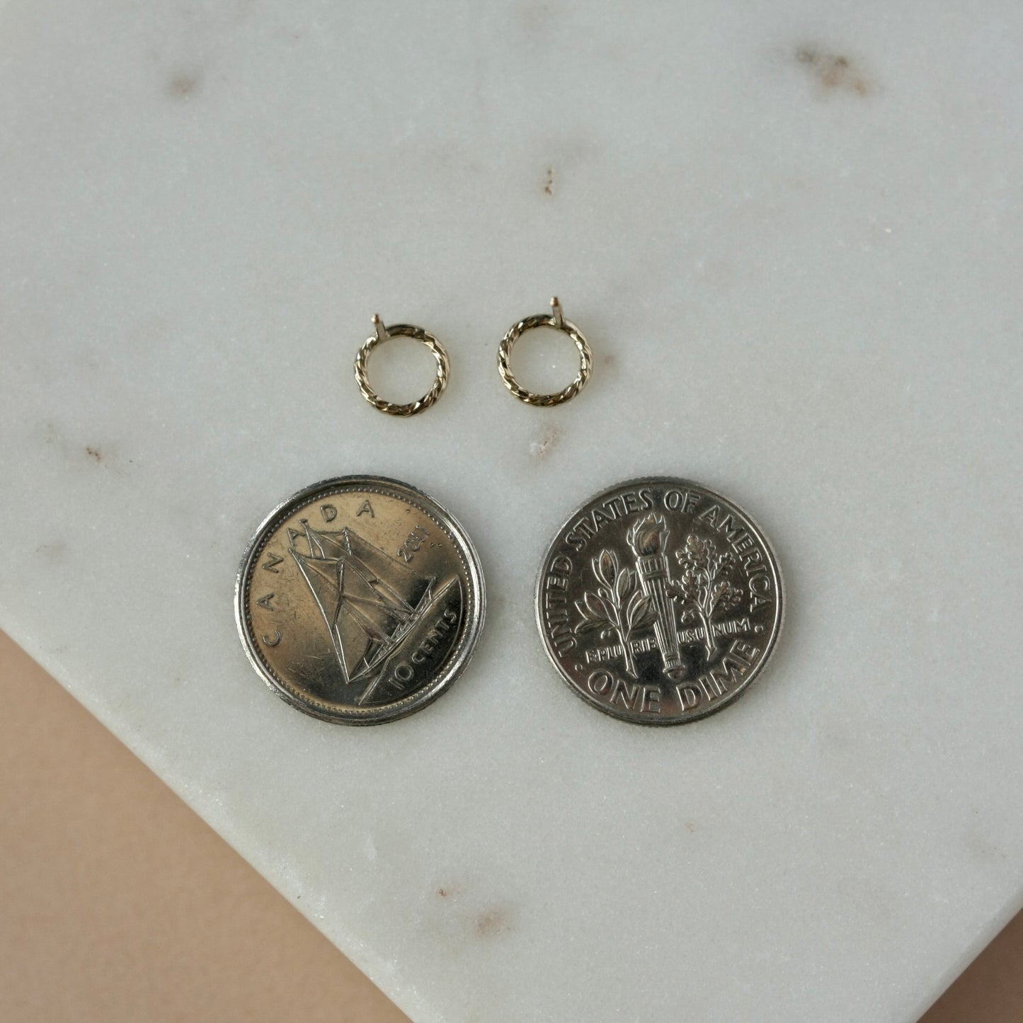 Gold Circle Stud Earrings