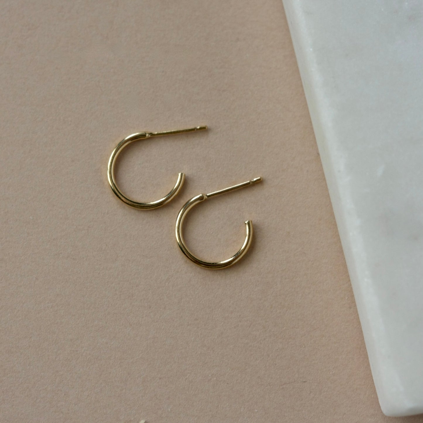 Small Hammered Gold Hoop Earrings