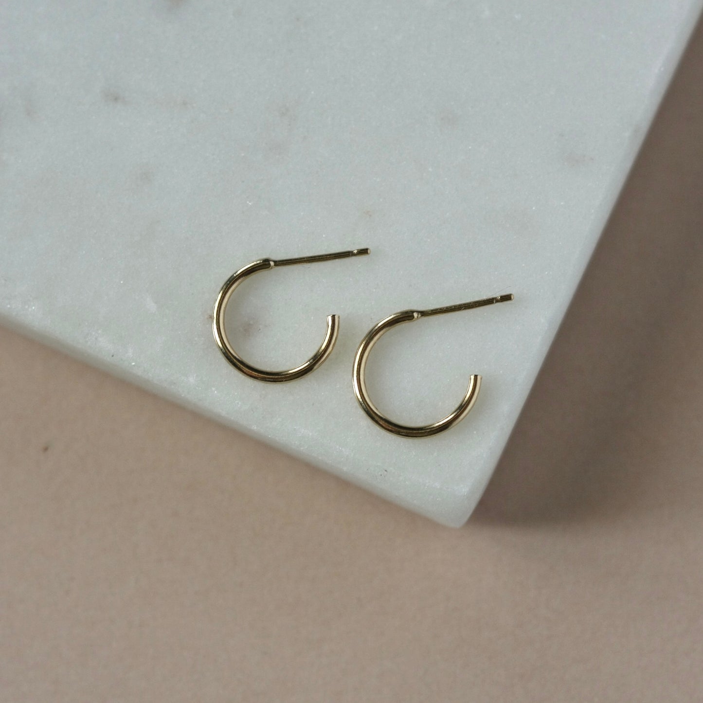 Small Hammered Gold Hoop Earrings