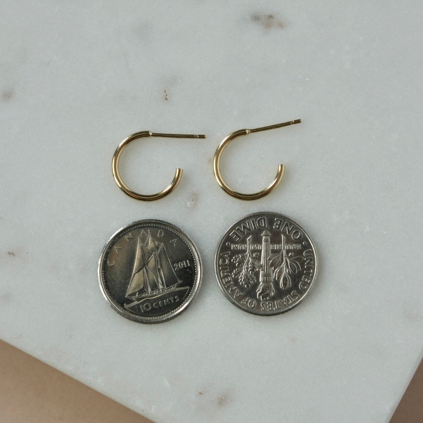 Small Hammered Gold Hoop Earrings