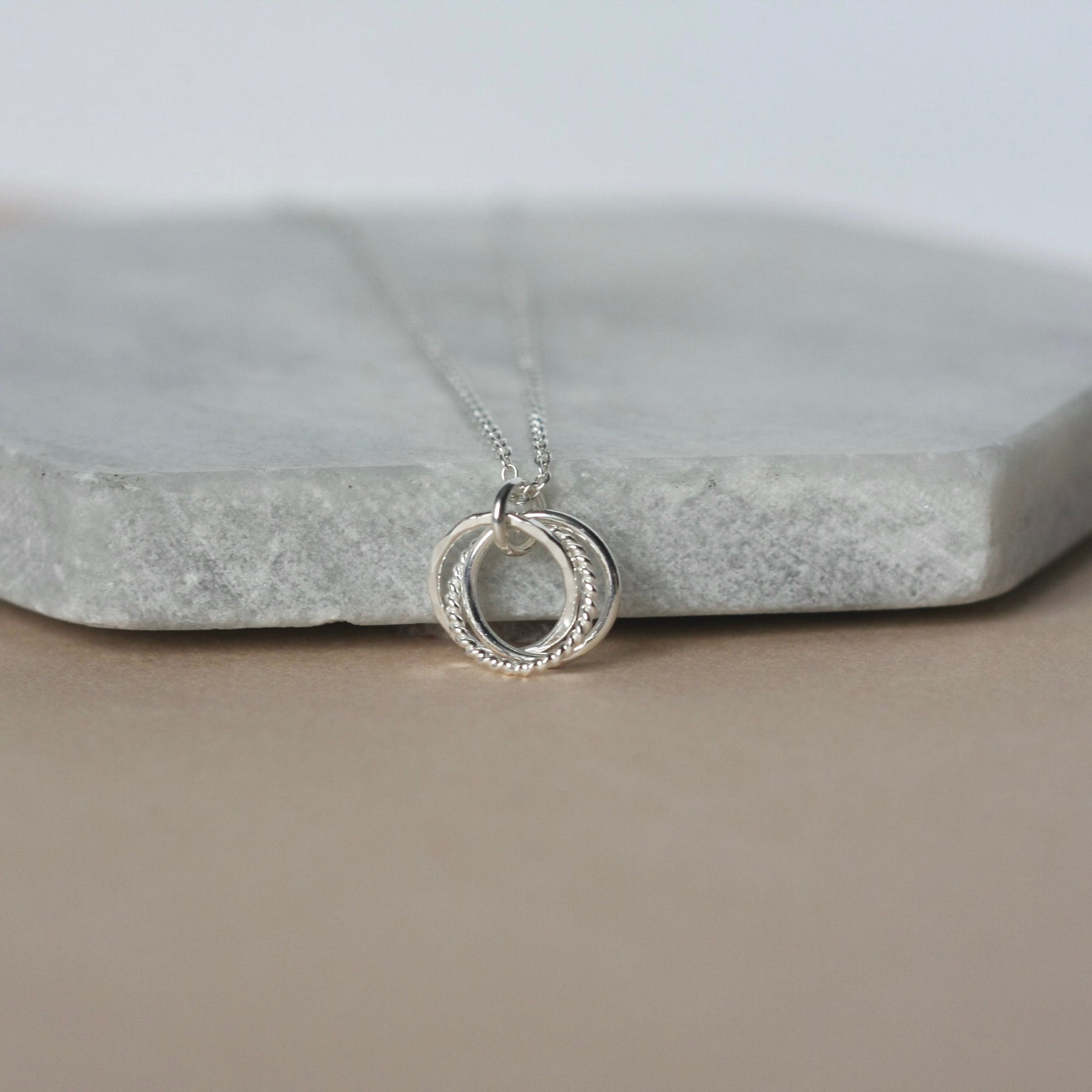 Three Interlocking Circle Necklace