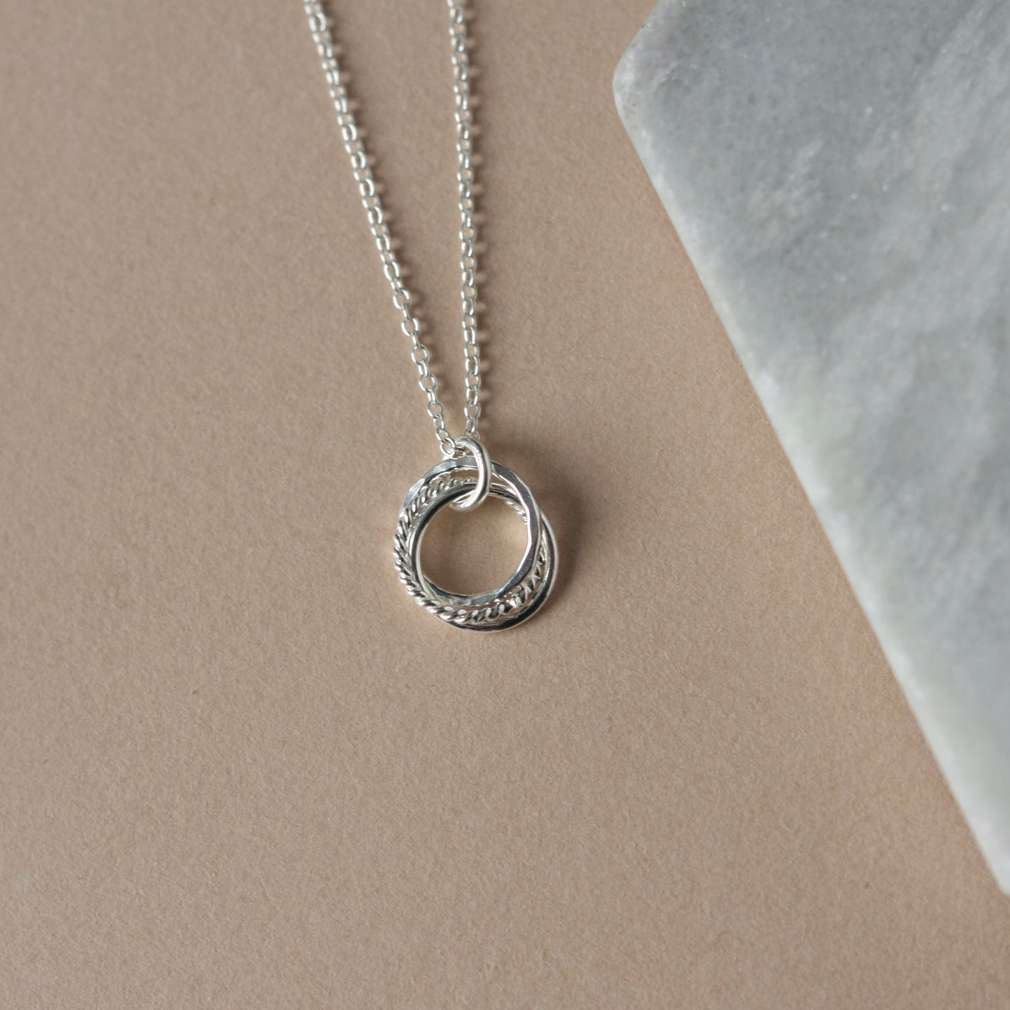Three Interlocking Circle Necklace