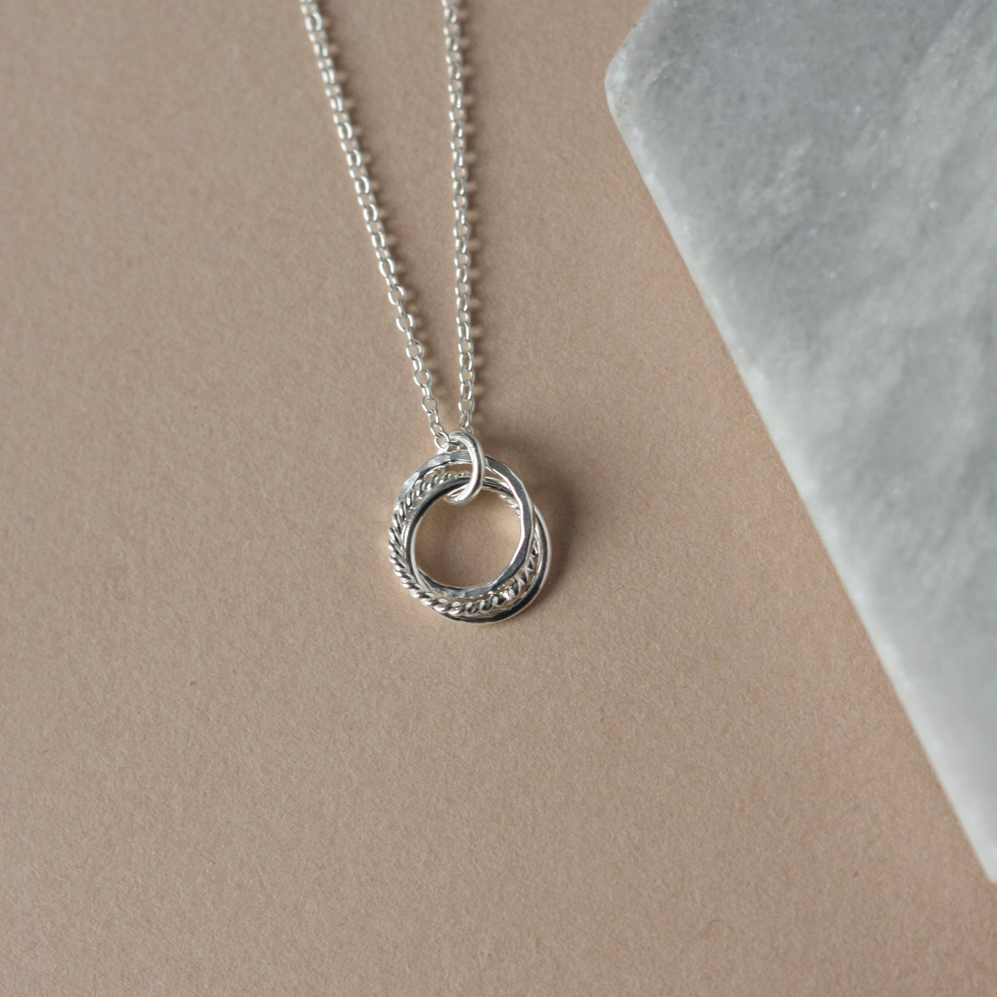 Three Interlocking Circle Necklace
