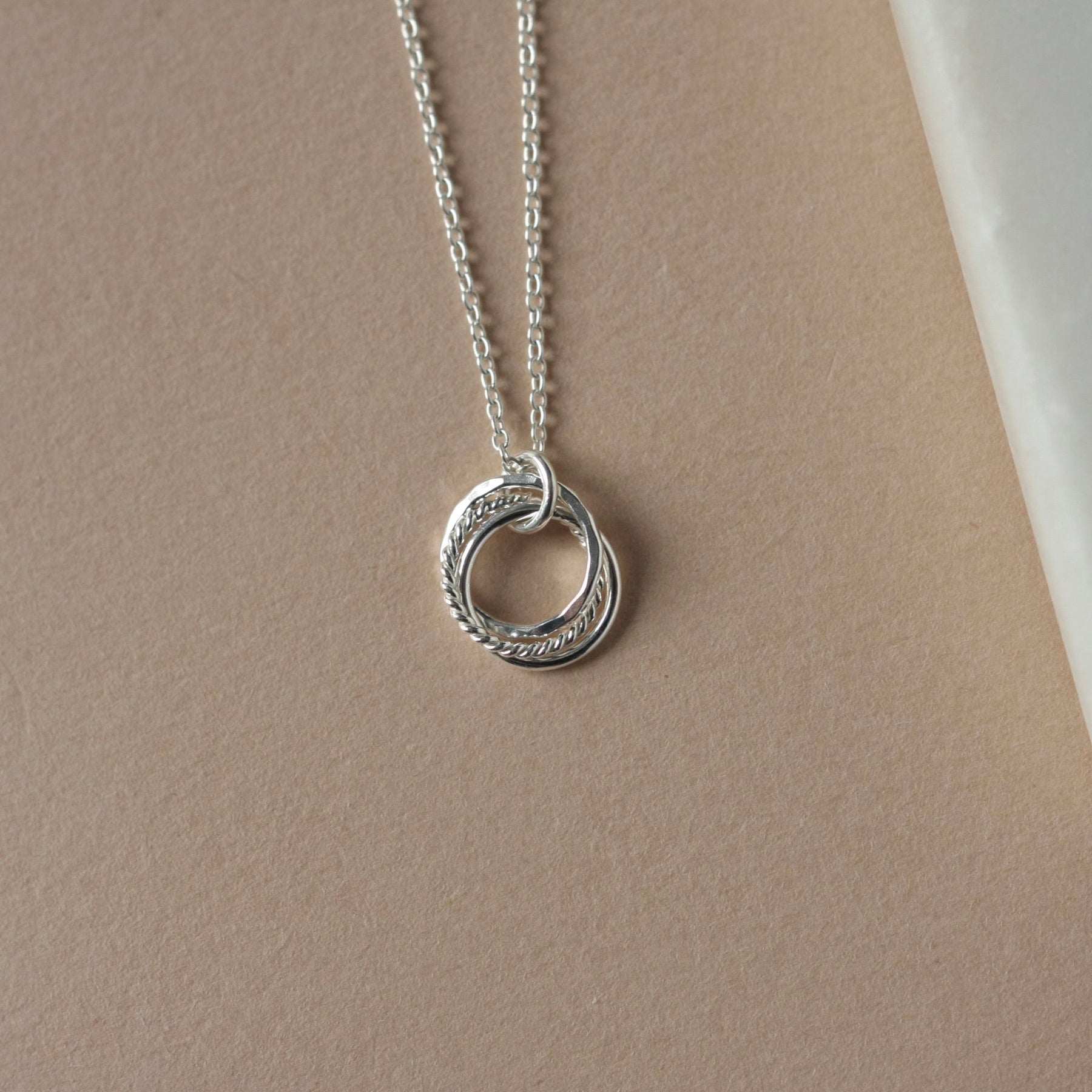 Three Interlocking Circle Necklace
