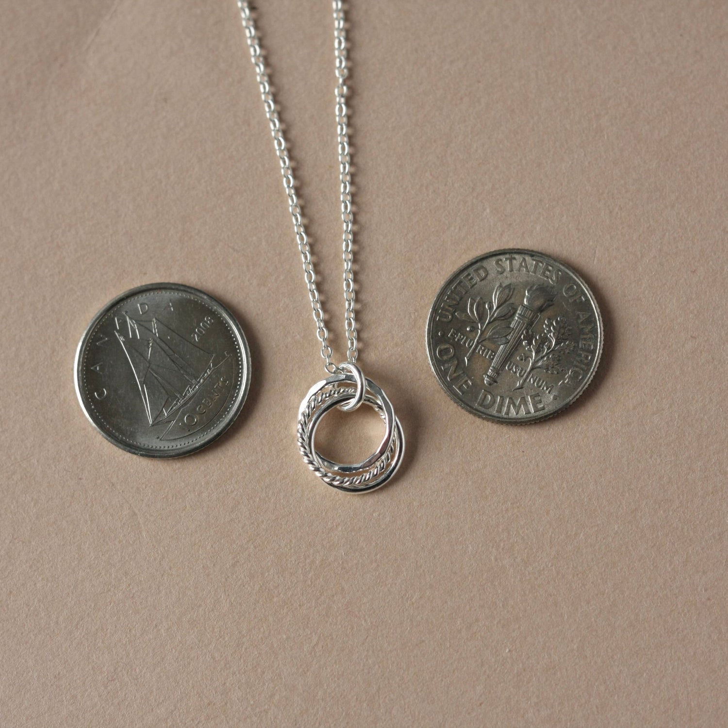 Three Interlocking Circle Necklace