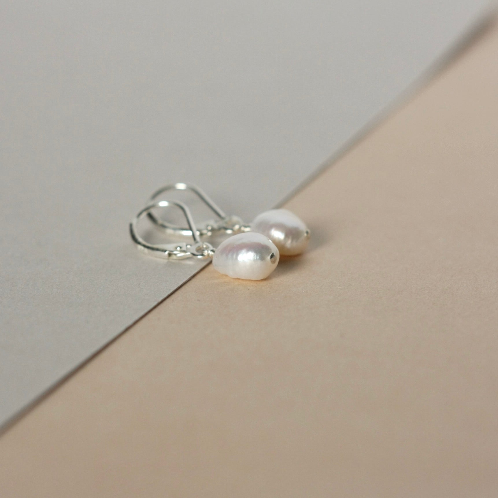 Silver Baroque Pearl Earrings