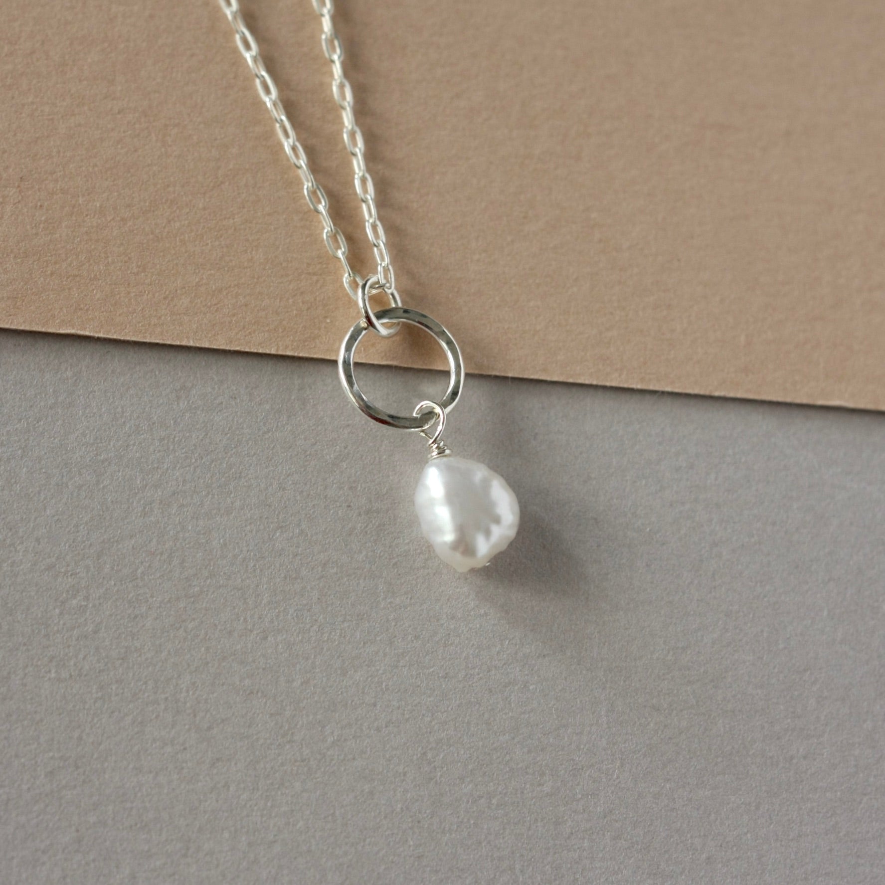 Sterling Silver Baroque Pearl Necklace