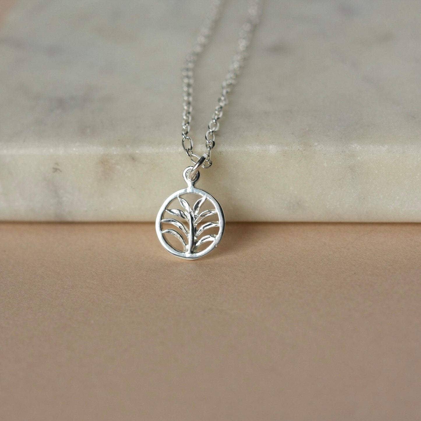 Sterling Silver Palm Tree Charm Necklace