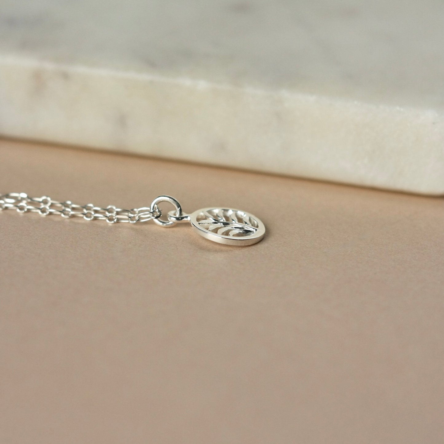 Sterling Silver Palm Tree Charm Necklace