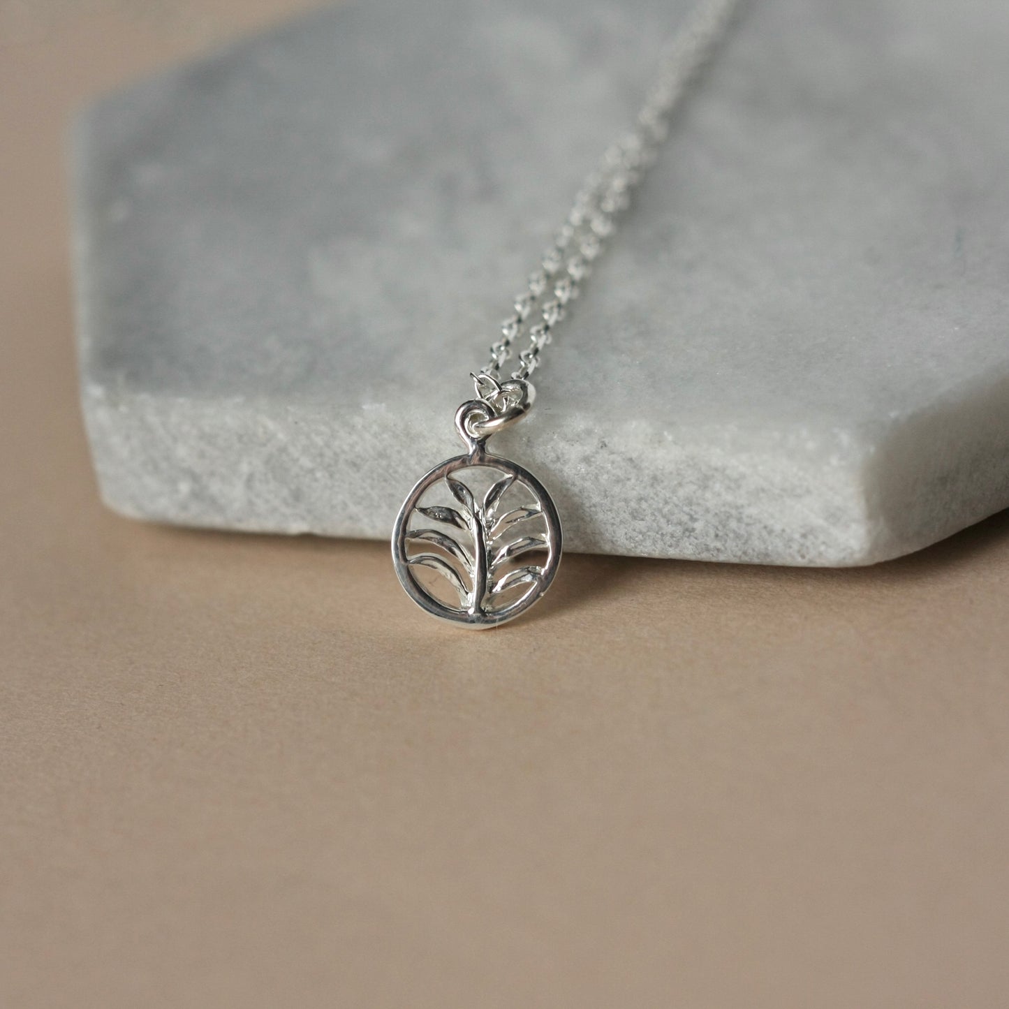 Sterling Silver Palm Tree Charm Necklace
