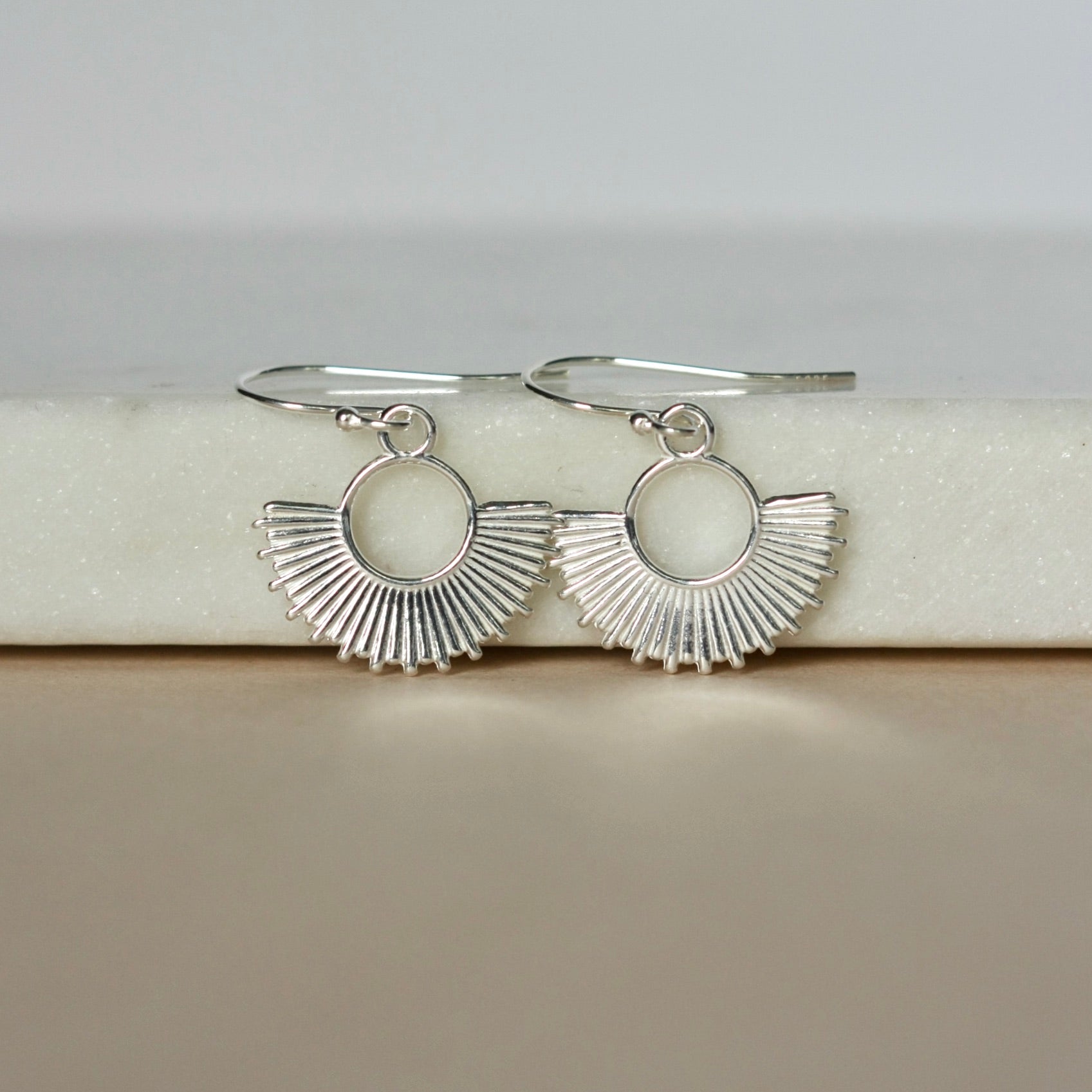 Sterling Silver Sunburst Earrings