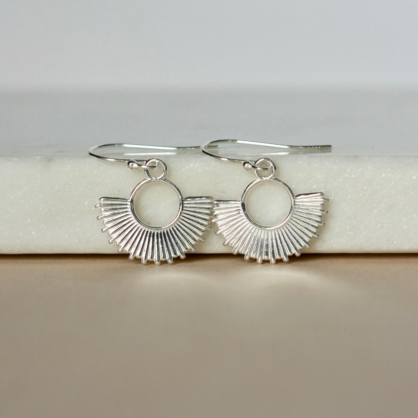 Sterling Silver Sunburst Earrings
