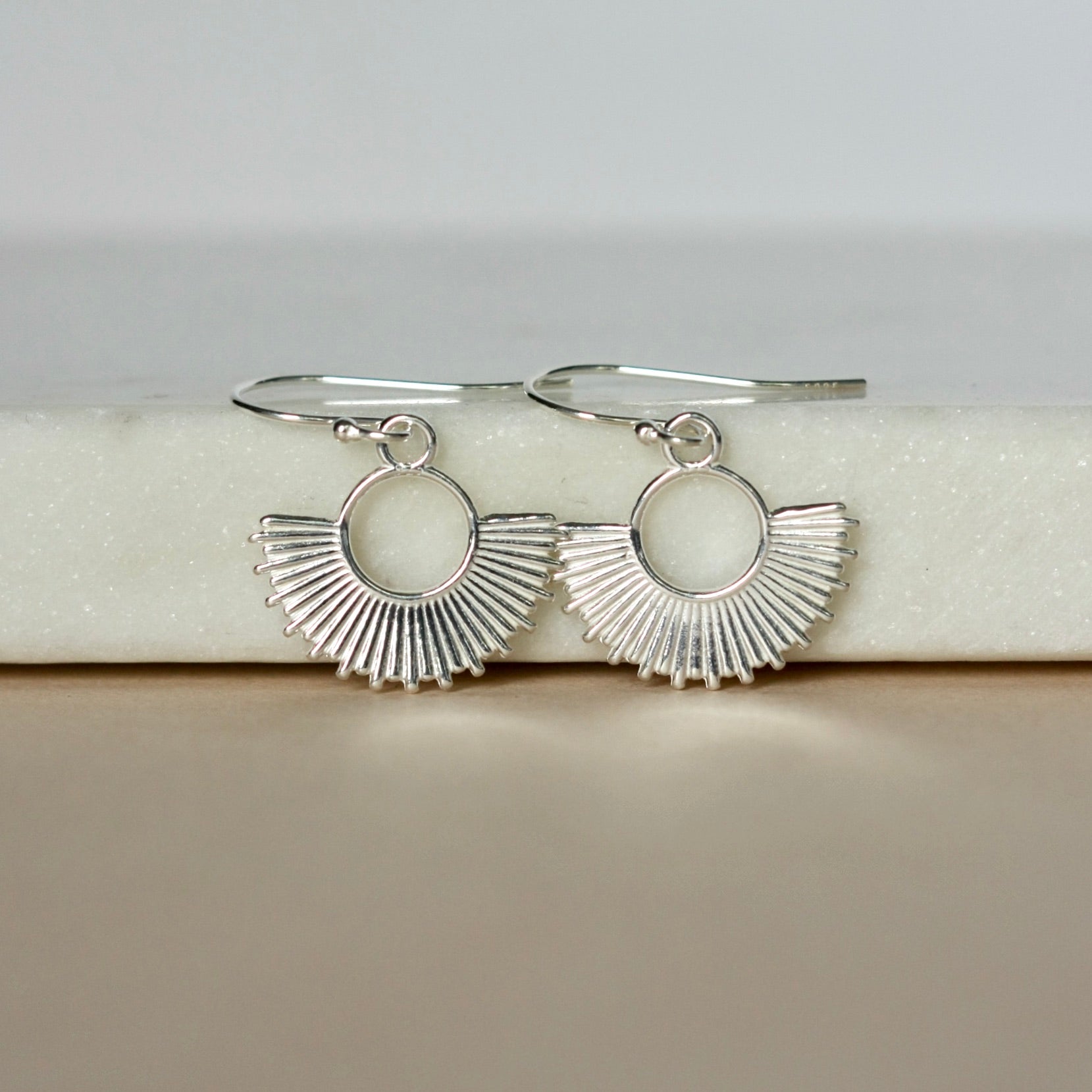 Sterling Silver Sunburst Earrings