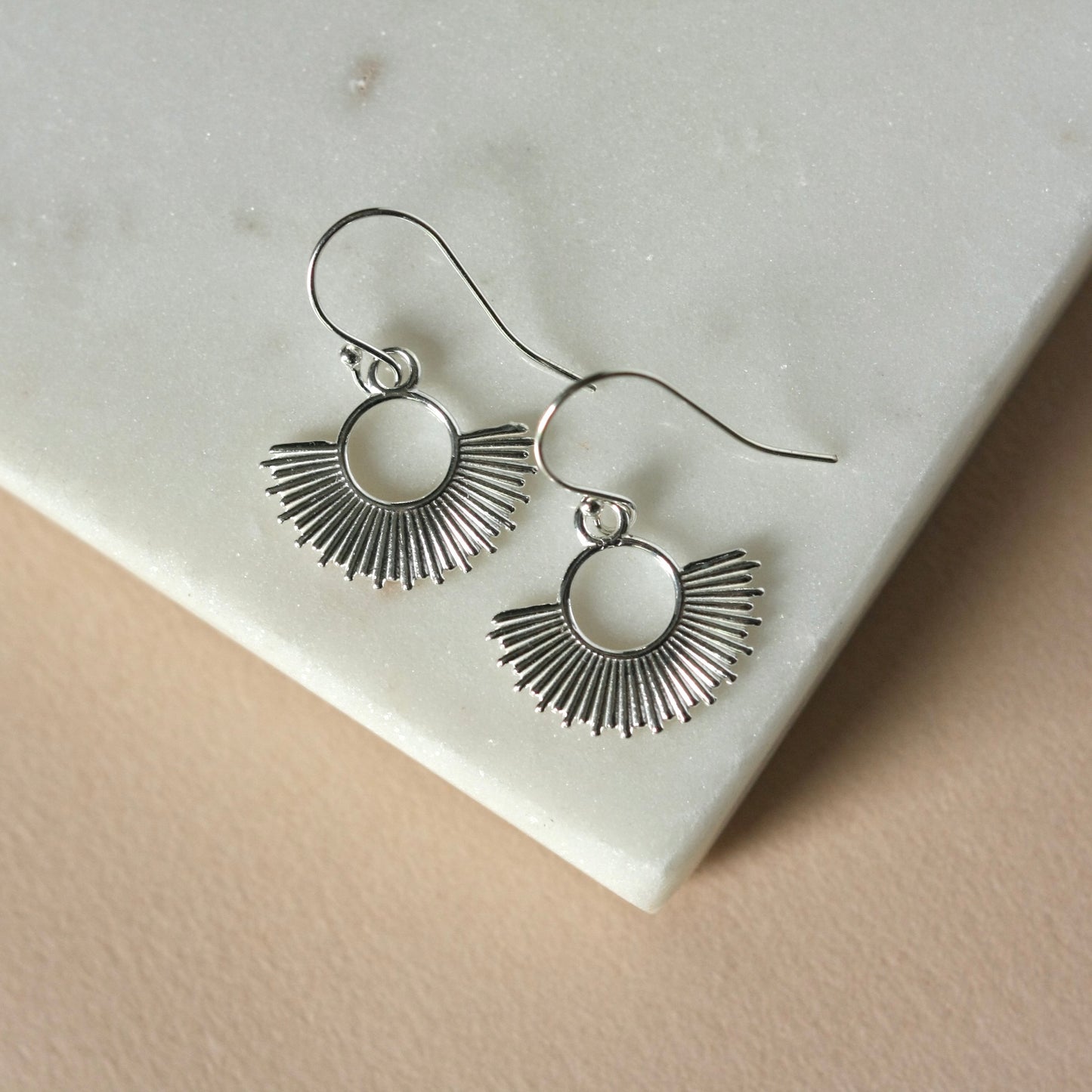Sterling Silver Sunburst Earrings