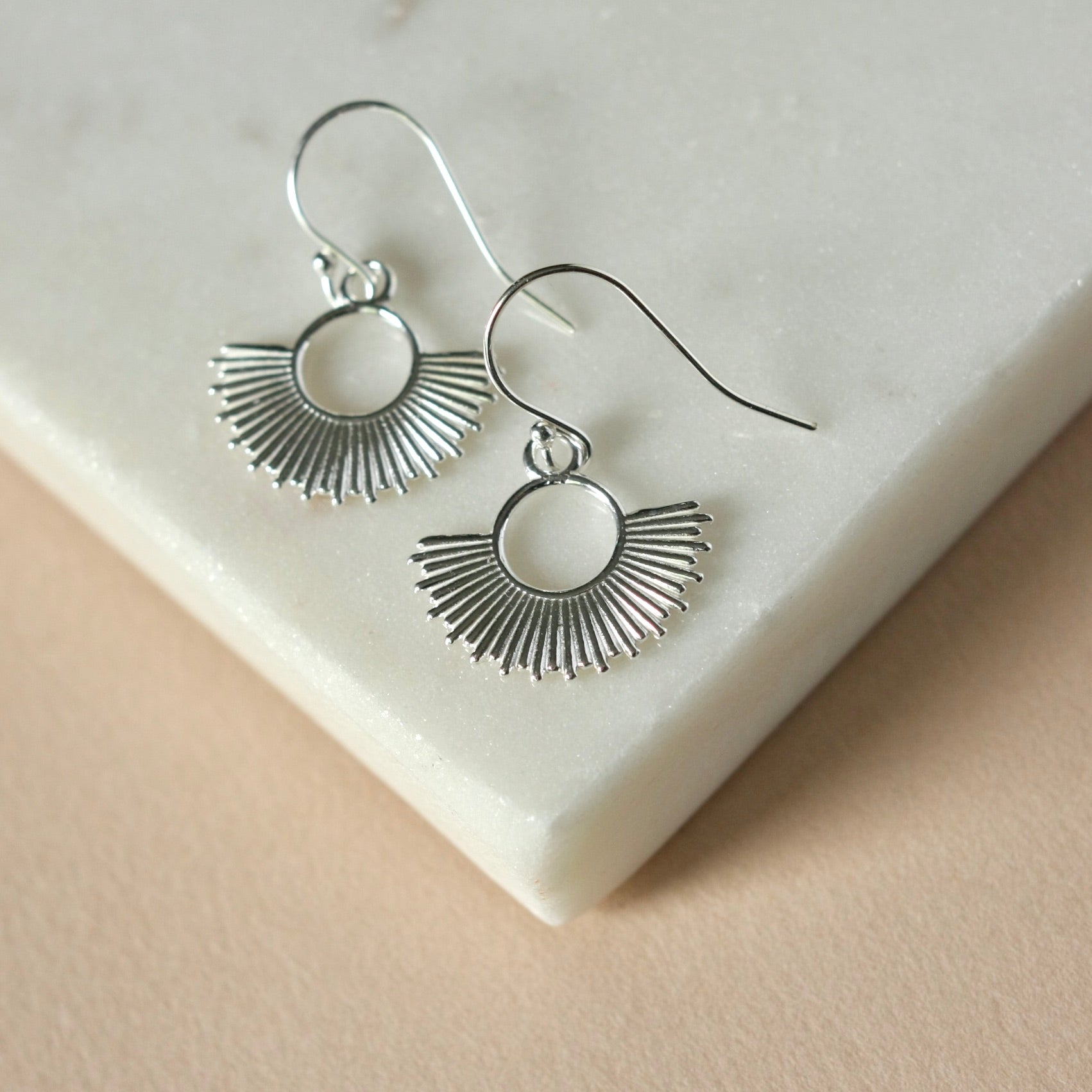 Sterling Silver Sunburst Earrings